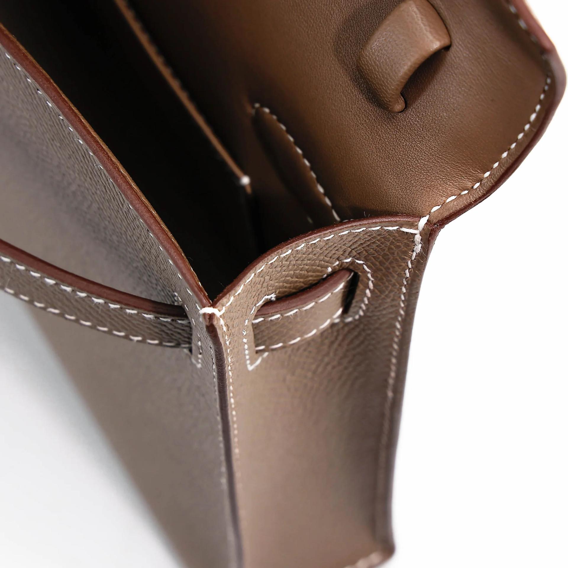 全新 HERMÈS 愛馬仕 Kelly Elan 18 大象灰 Etoupe Epsom牛皮 銀扣 G刻 2026年 - 15