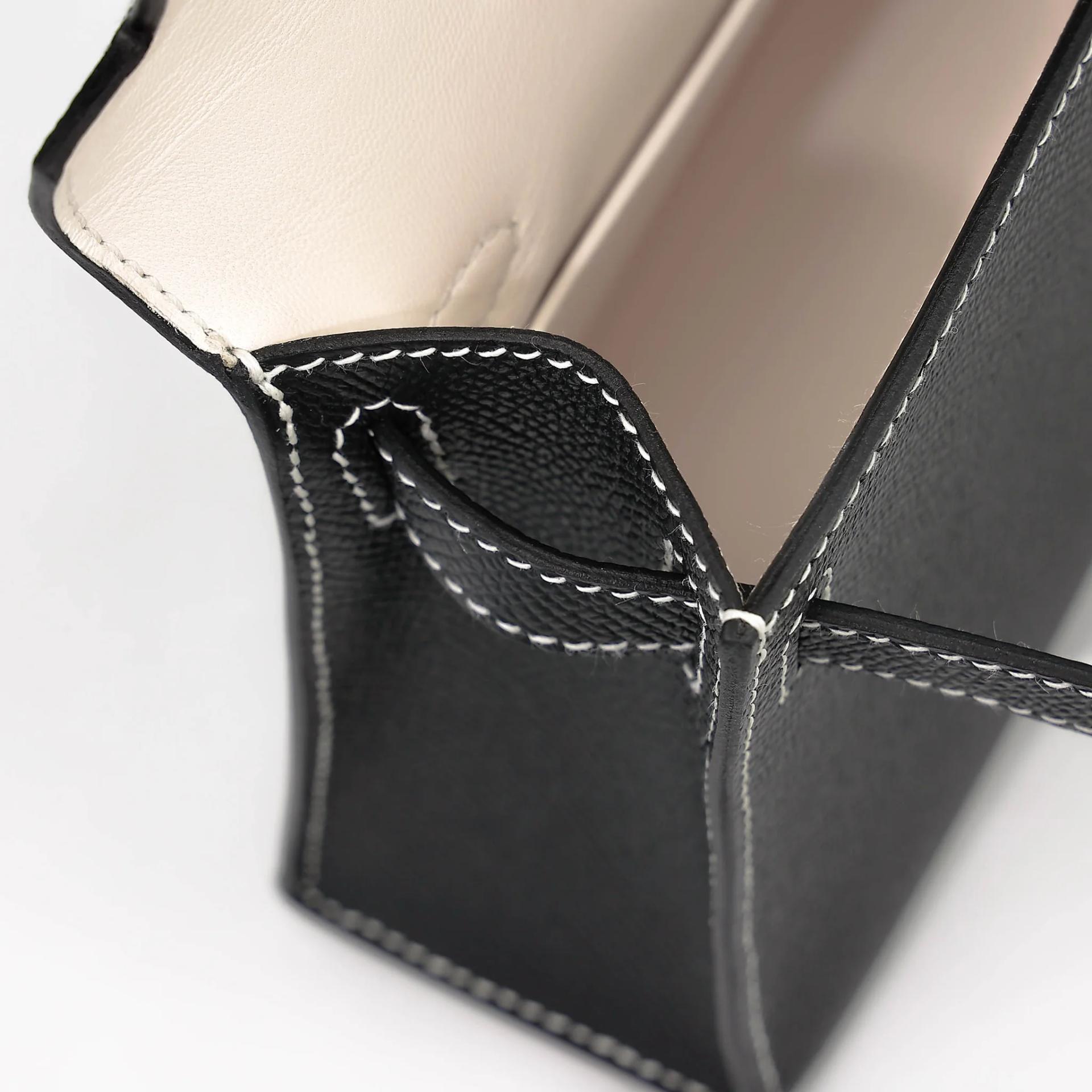 未使用保存品 HERMÈS 愛馬仕 馬蹄印定制 Mini Kelly 二代 HSS 89 黑色 Noir (Black) I2 奶油白 Nata Epsom牛皮 銀扣 W刻 2024年 - 16