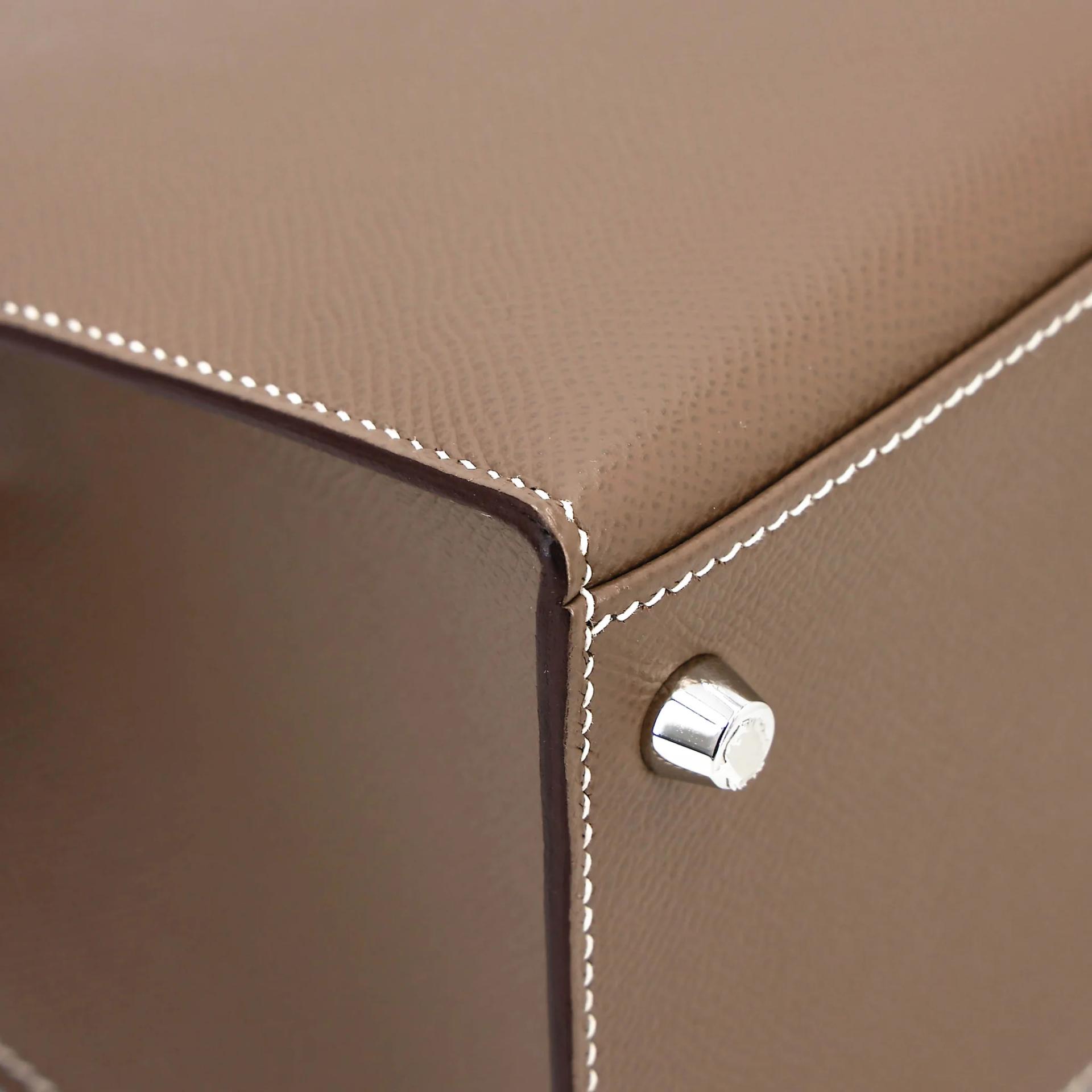 A美品 HERMÈS 愛馬仕 Kelly 28 外縫 18 大象灰 Etoupe Epsom牛皮 銀扣 Y刻 2020年 - 11