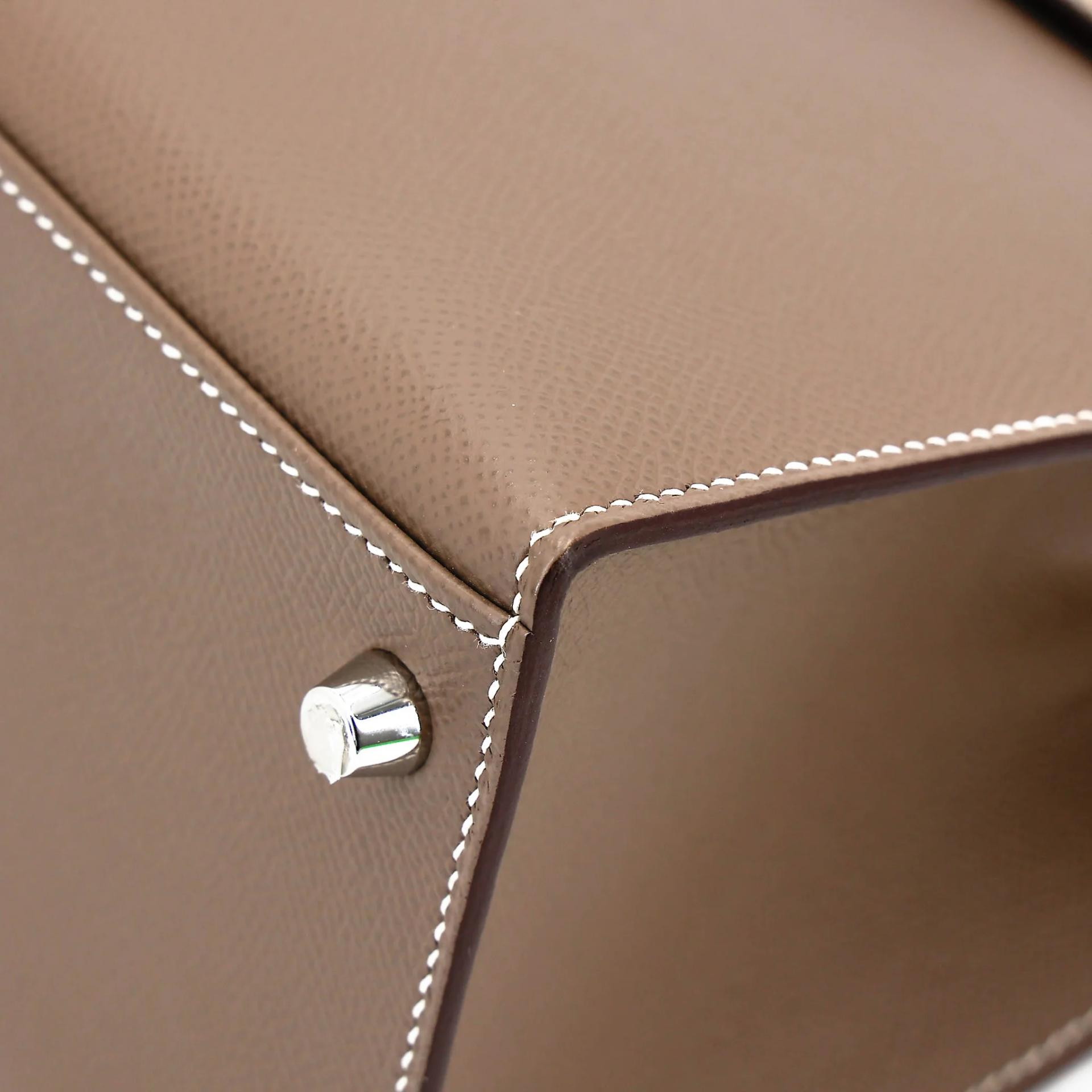 A美品 HERMÈS 愛馬仕 Kelly 28 外縫 18 大象灰 Etoupe Epsom牛皮 銀扣 Y刻 2020年 - 8