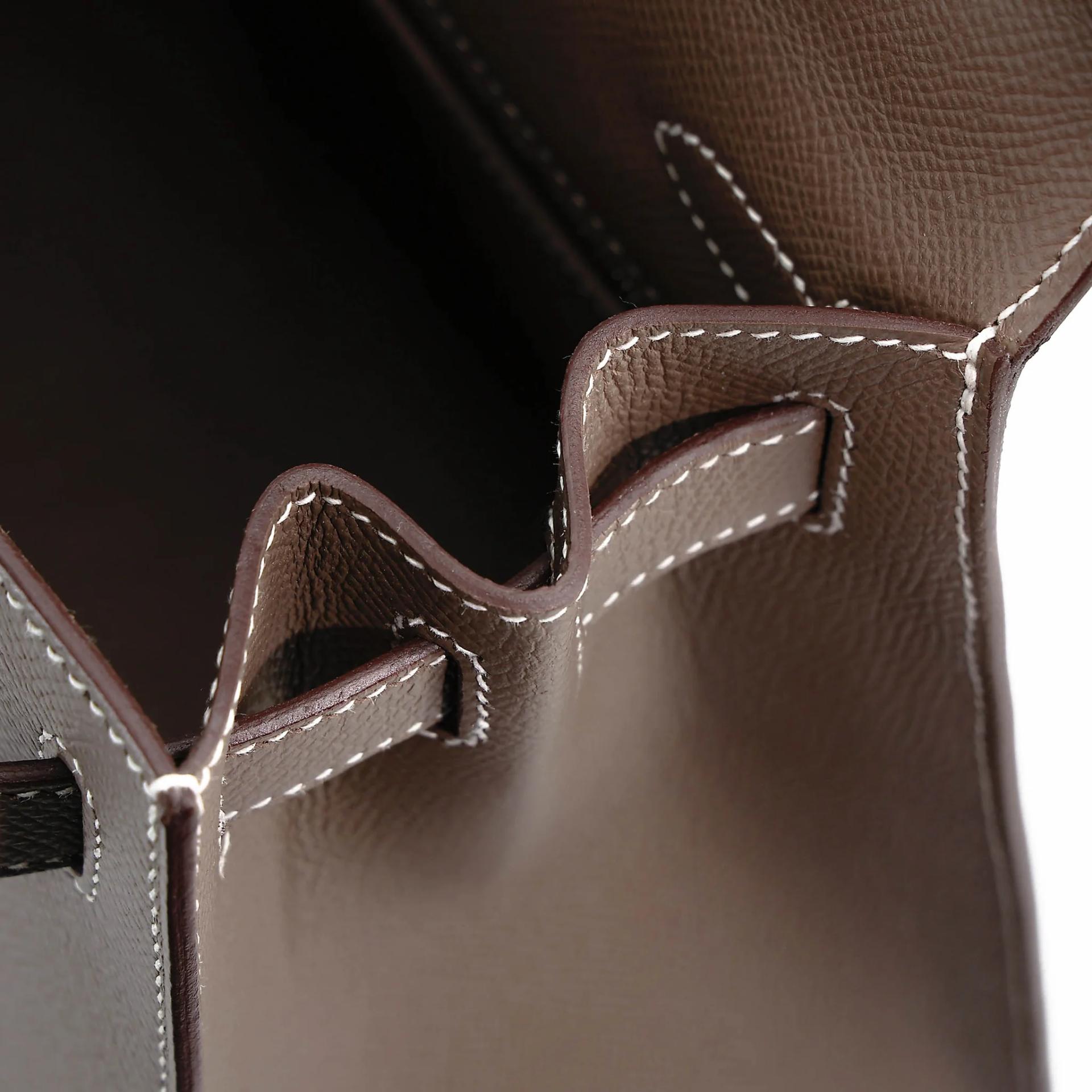 A美品 HERMÈS 愛馬仕 Kelly 28 外縫 18 大象灰 Etoupe Epsom牛皮 銀扣 Y刻 2020年 - 24