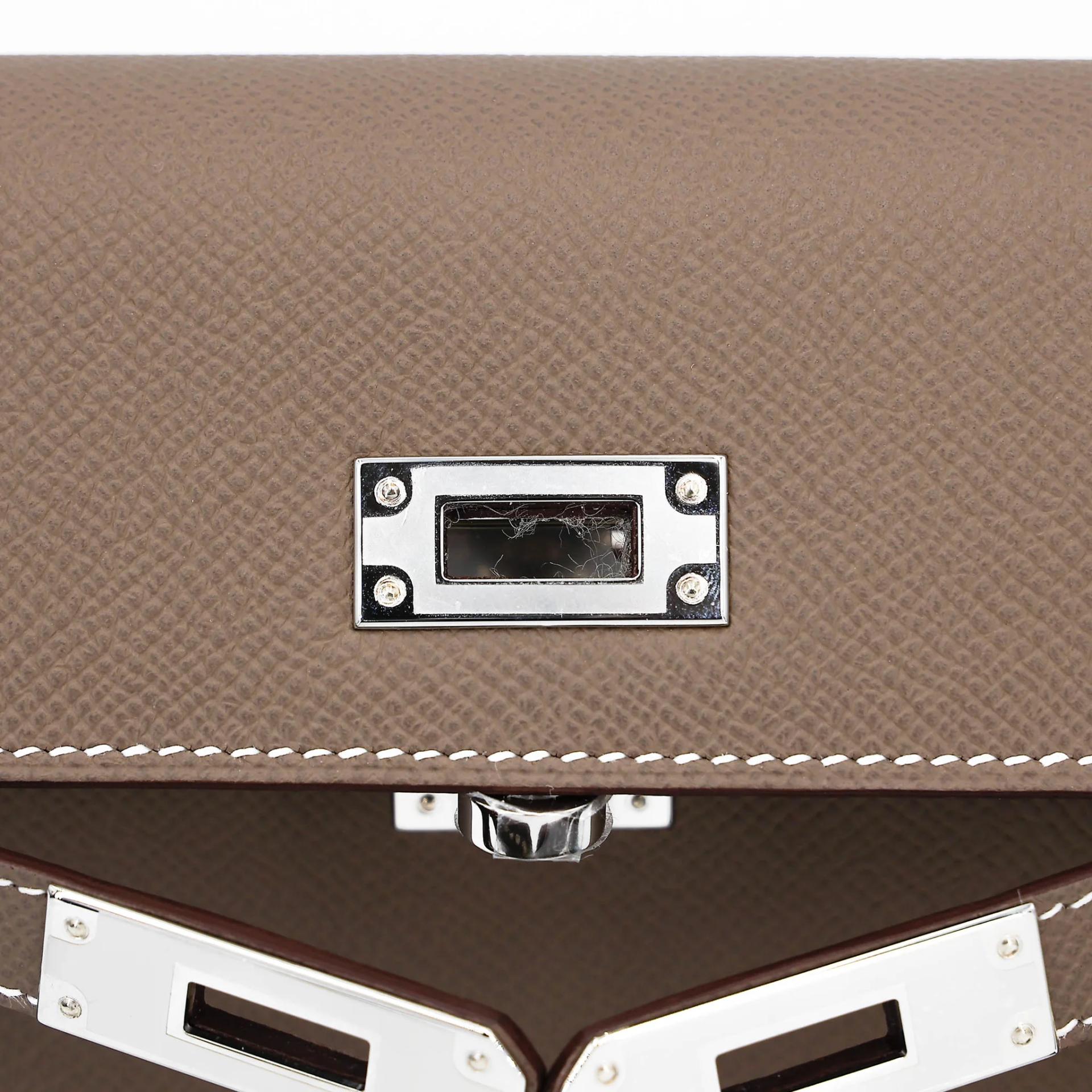 全新 HERMÈS 愛馬仕 Kelly Elan 18 大象灰 Etoupe Epsom牛皮 銀扣 G刻 2026年 - 10