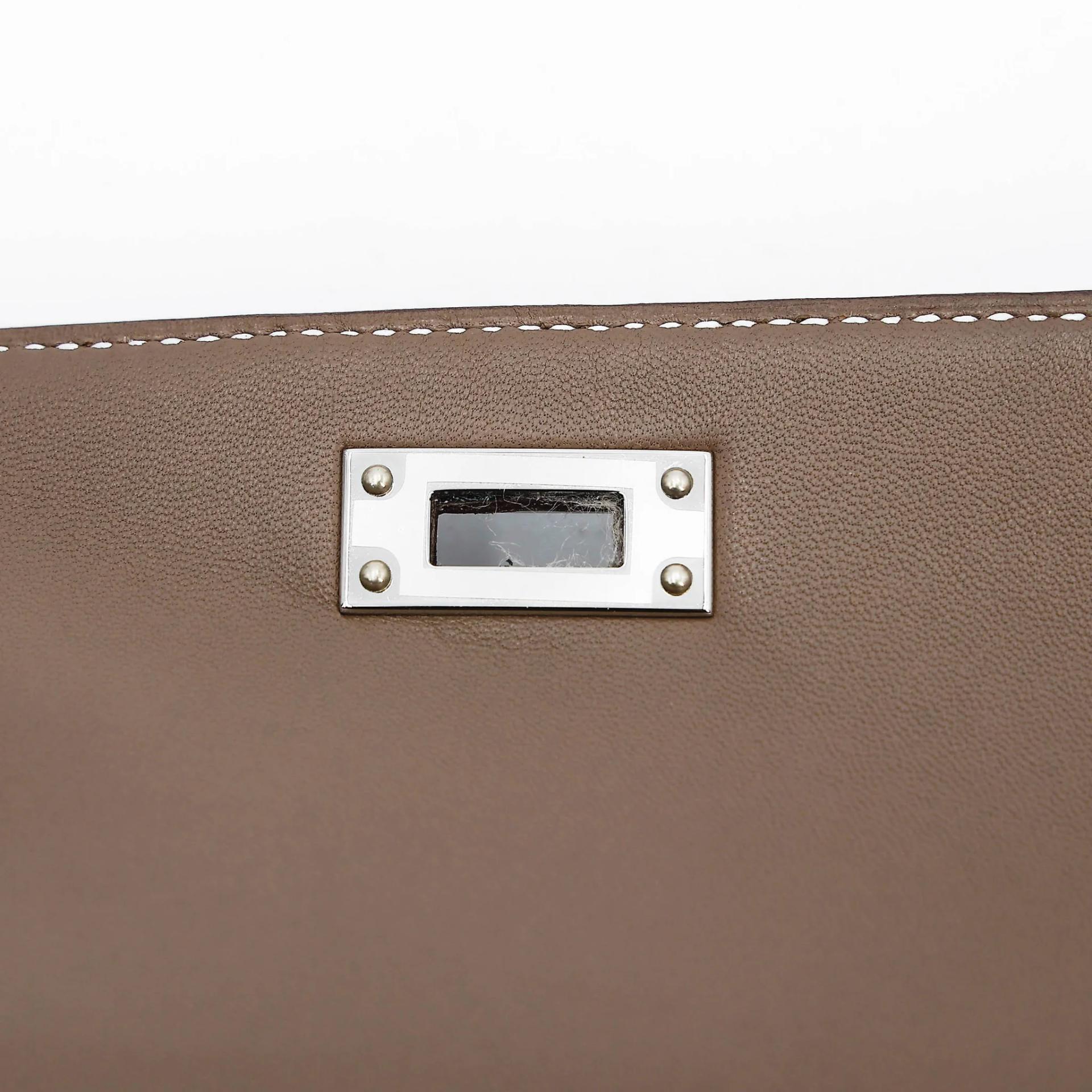 全新 HERMÈS 愛馬仕 Kelly Elan 18 大象灰 Etoupe Epsom牛皮 銀扣 G刻 2026年 - 11
