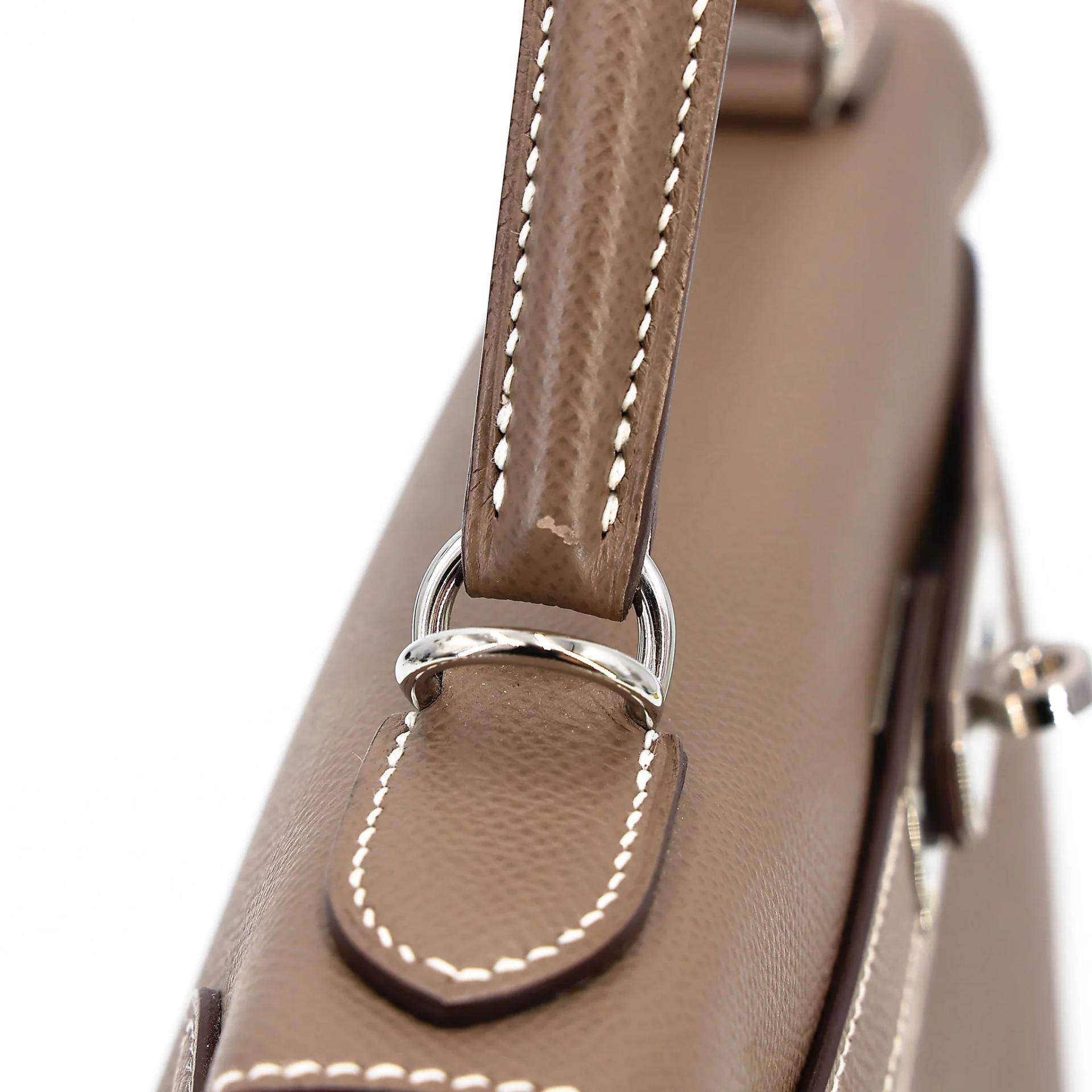 A美品 HERMÈS 愛馬仕 Kelly 28 外縫 18 大象灰 Etoupe Epsom牛皮 銀扣 Y刻 2020年 - 13