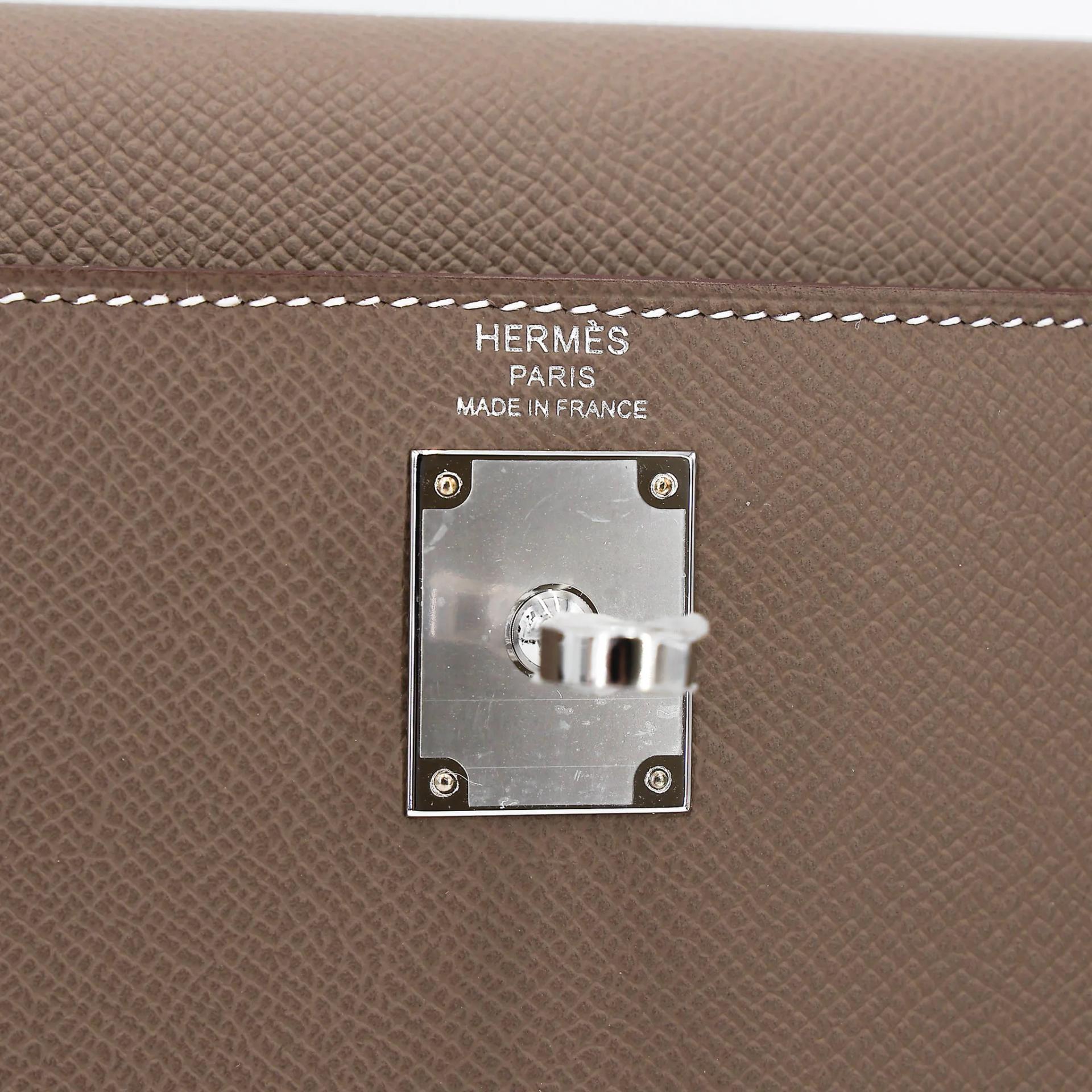 全新 HERMÈS 愛馬仕 Kelly Elan 18 大象灰 Etoupe Epsom牛皮 銀扣 G刻 2026年 - 13