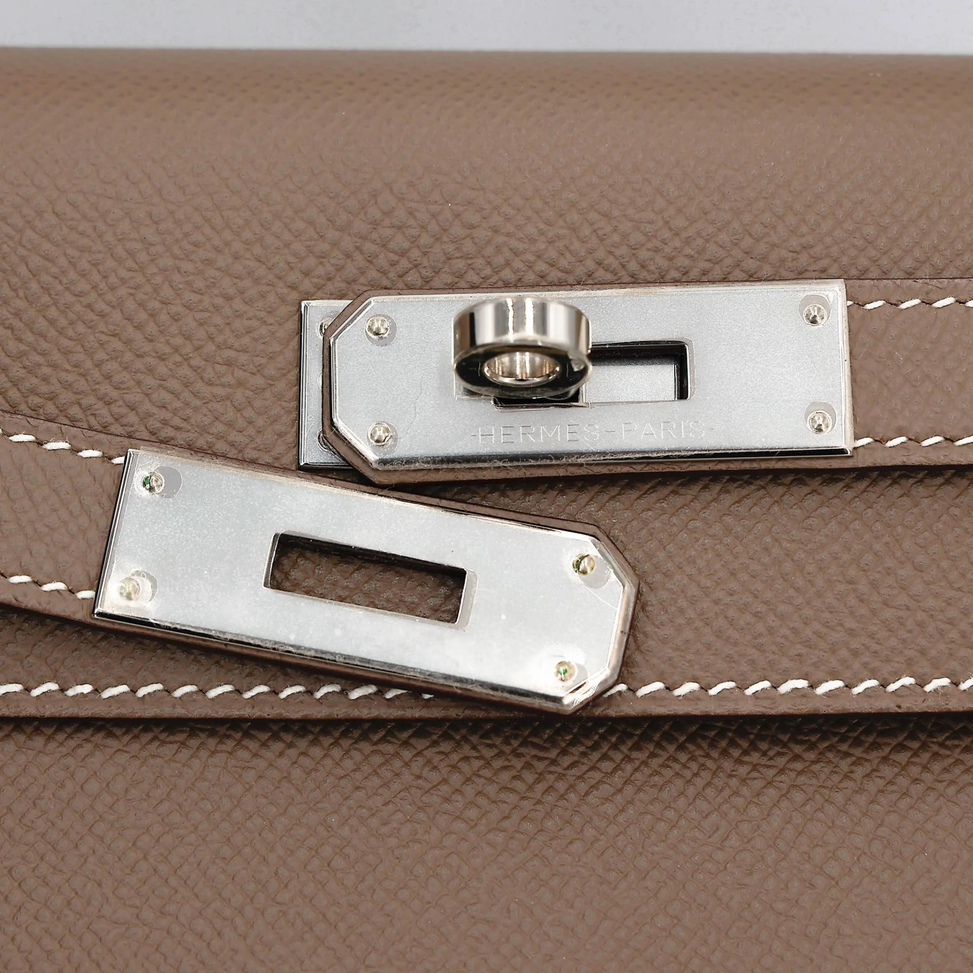 A美品 HERMÈS 愛馬仕 Kelly 28 外縫 18 大象灰 Etoupe Epsom牛皮 銀扣 Y刻 2020年 - 14