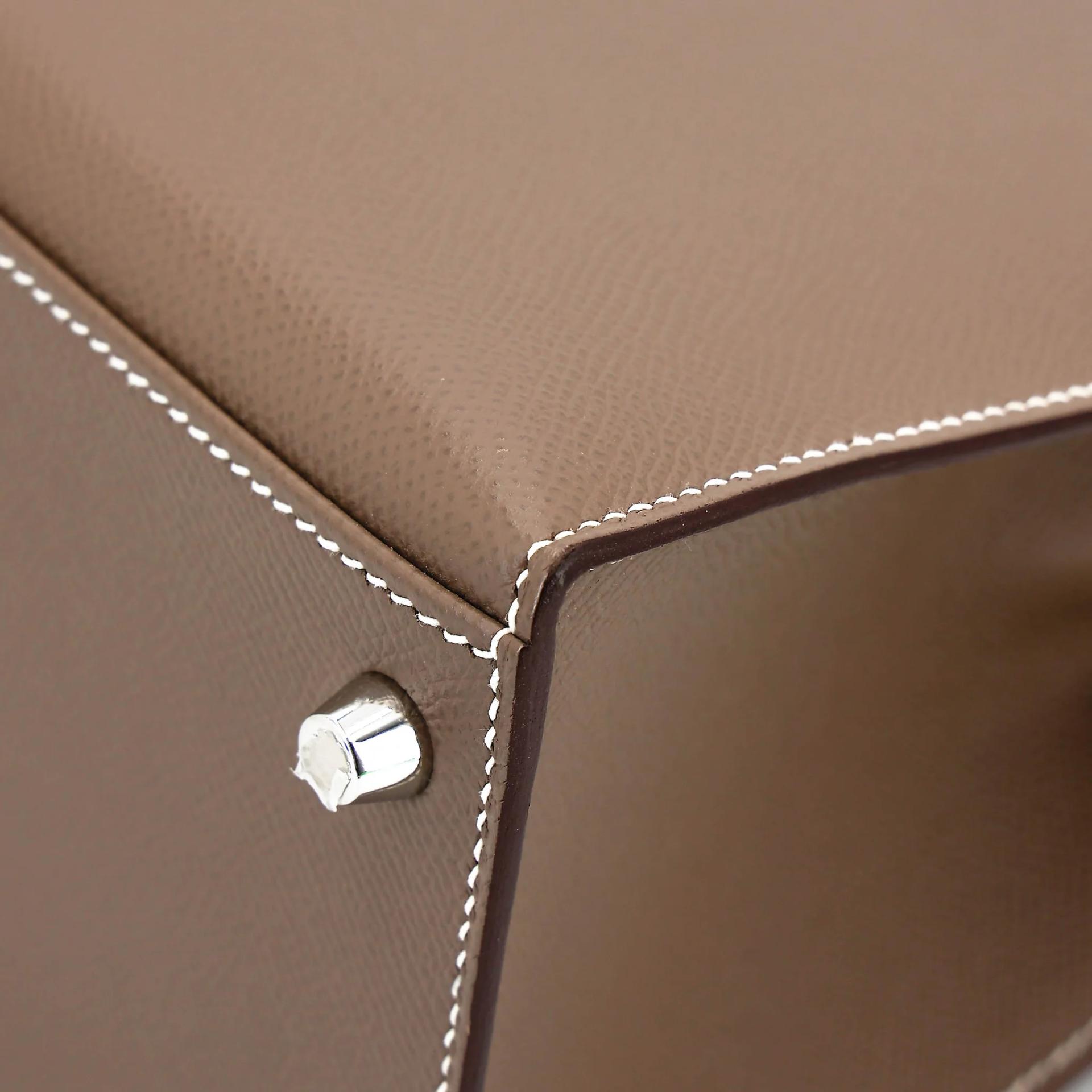 A美品 HERMÈS 愛馬仕 Kelly 28 外縫 18 大象灰 Etoupe Epsom牛皮 銀扣 Y刻 2020年 - 10