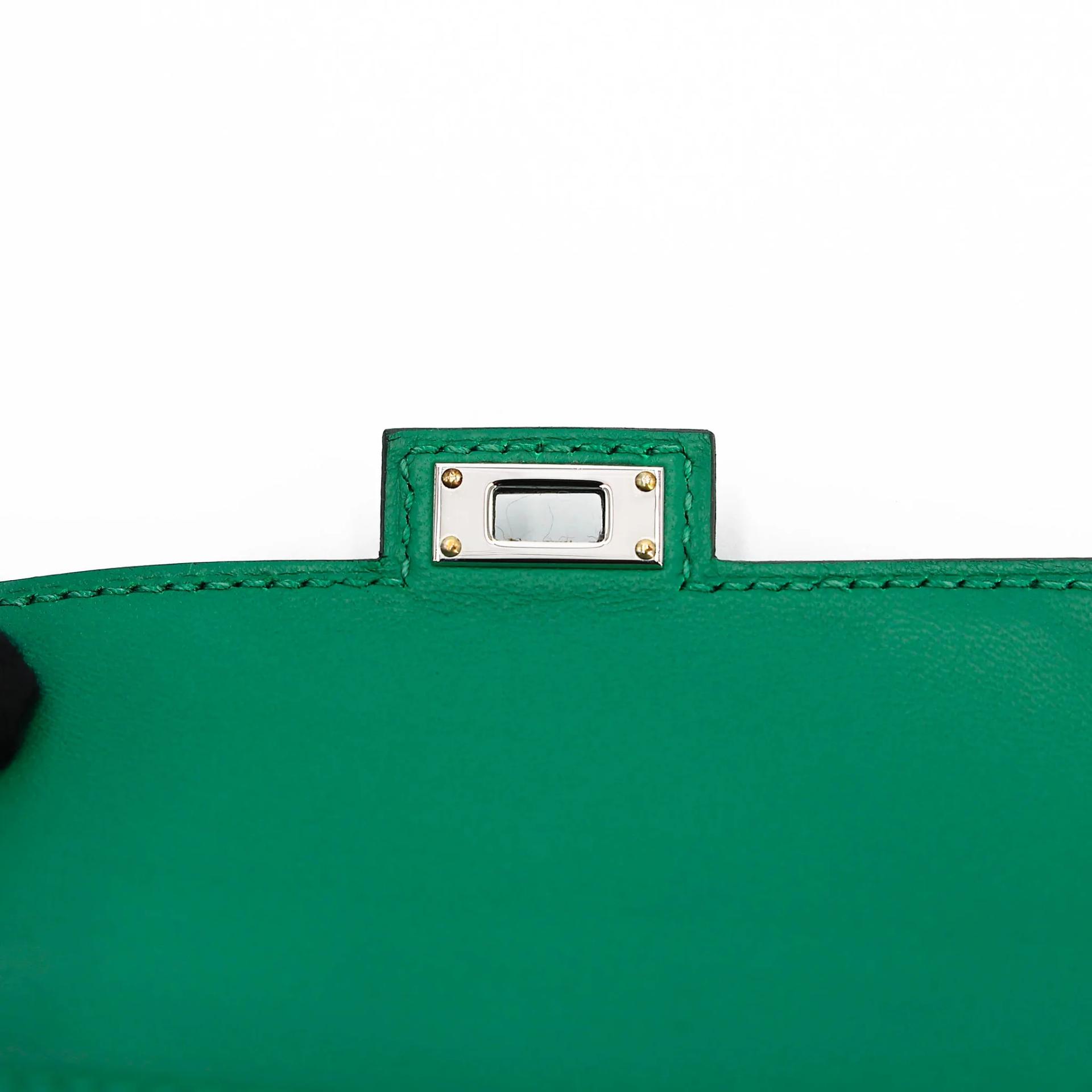 未使用保存品 HERMÈS 愛馬仕 限量收藏款 Kelly Doll Picto U4 絲絨綠 Vert Vertigo 37 金棕色 Gold B3 坦桑尼亞藍 Bleu Zanzibar H0 Gris misty 霧霾灰 Epsom牛皮 銀扣 W刻 2024年 - 12