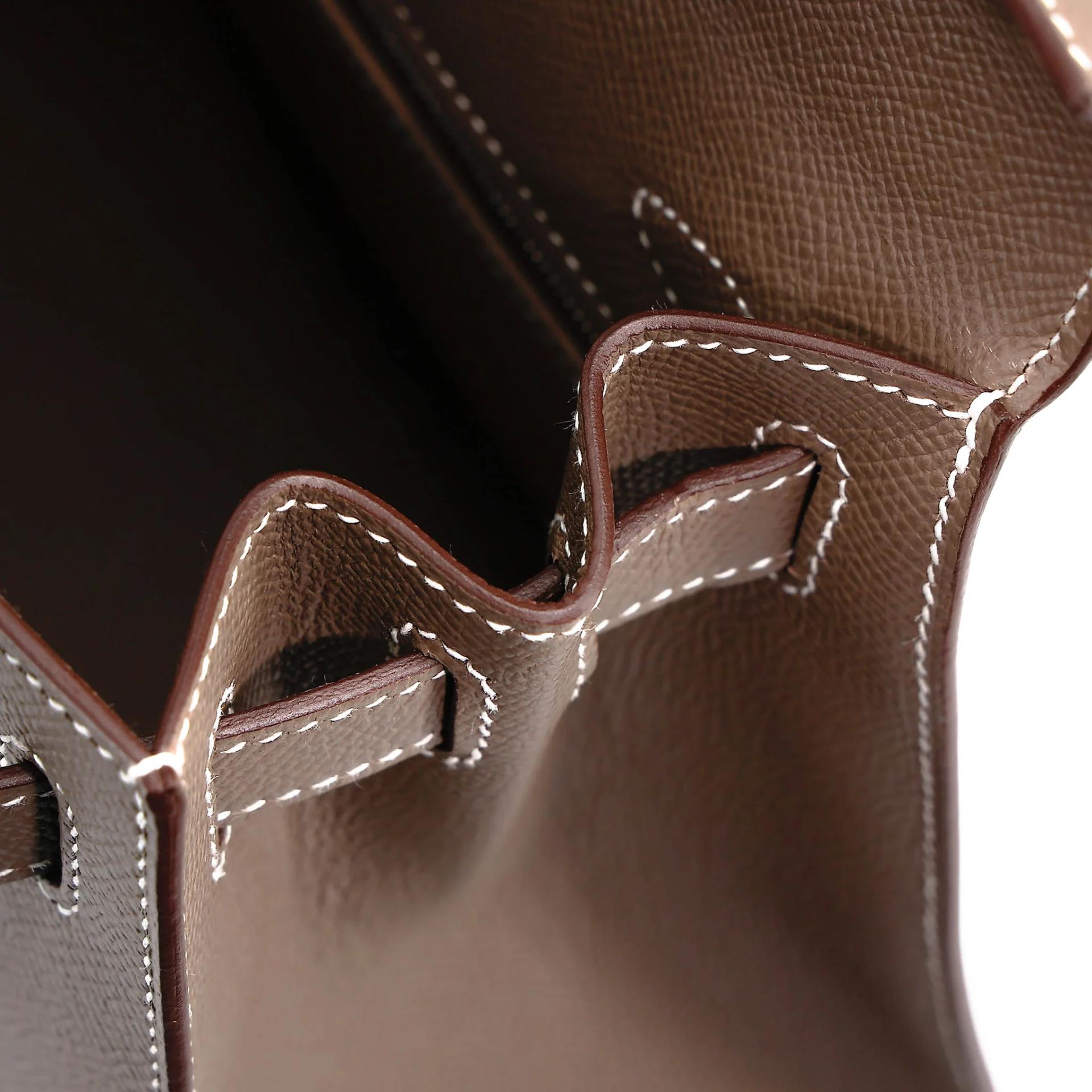 未使用保存品 HERMÈS 愛馬仕 Kelly 28 外縫 18 大象灰 Etoupe Epsom牛皮 銀扣 Y刻 2020年 - 18