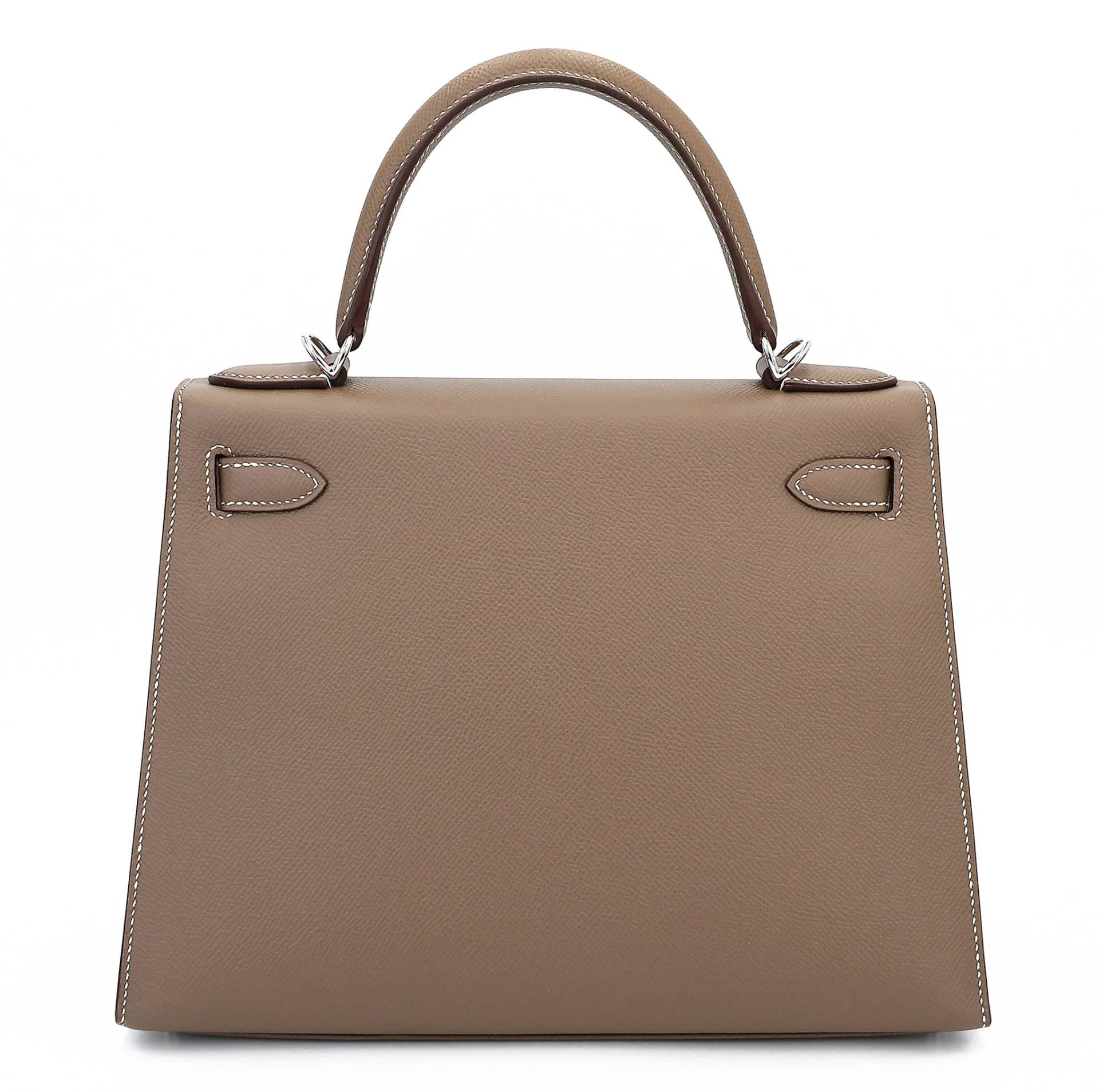 未使用保存品 HERMÈS 愛馬仕 Kelly 28 外縫 18 大象灰 Etoupe Epsom牛皮 銀扣 Y刻 2020年 - 2