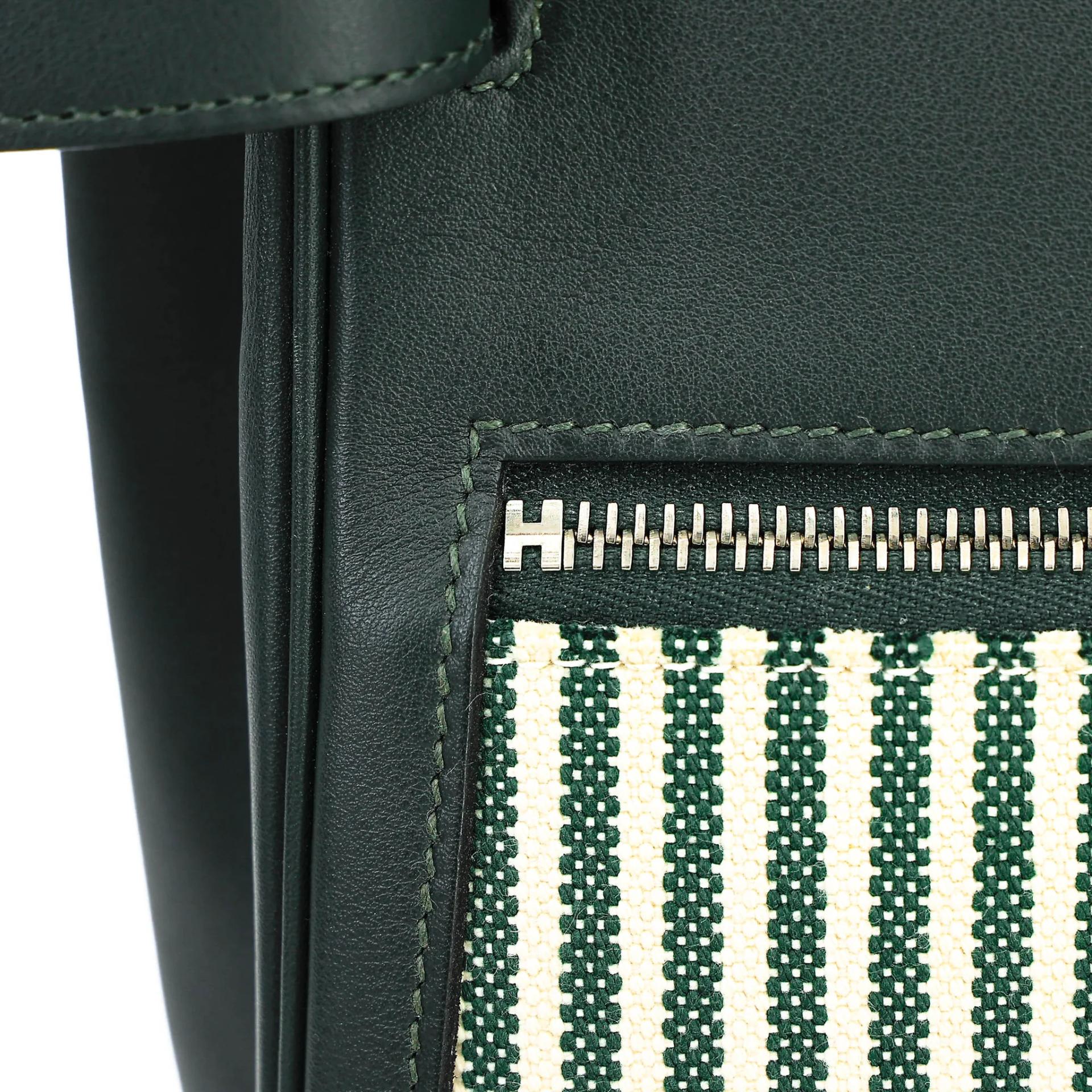 SA超美品 HERMÈS 愛馬仕 Kelly Lakis 35 2Q 英國綠 Vert Anglais Toile H 帆布 Swift牛皮 銀扣 X刻 2016年 - 22