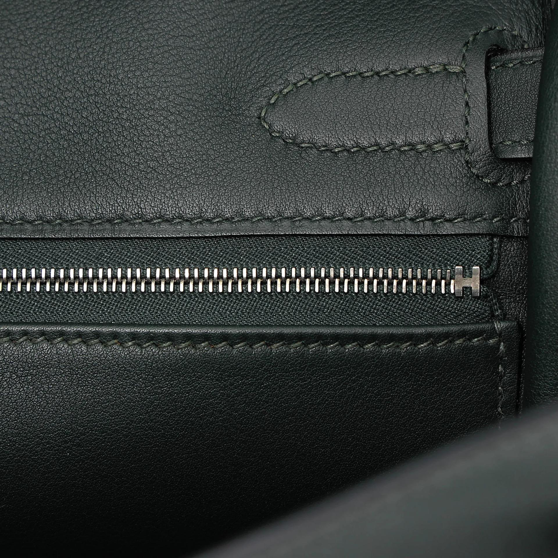 SA超美品 HERMÈS 愛馬仕 Kelly Lakis 35 2Q 英國綠 Vert Anglais Toile H 帆布 Swift牛皮 銀扣 X刻 2016年 - 28