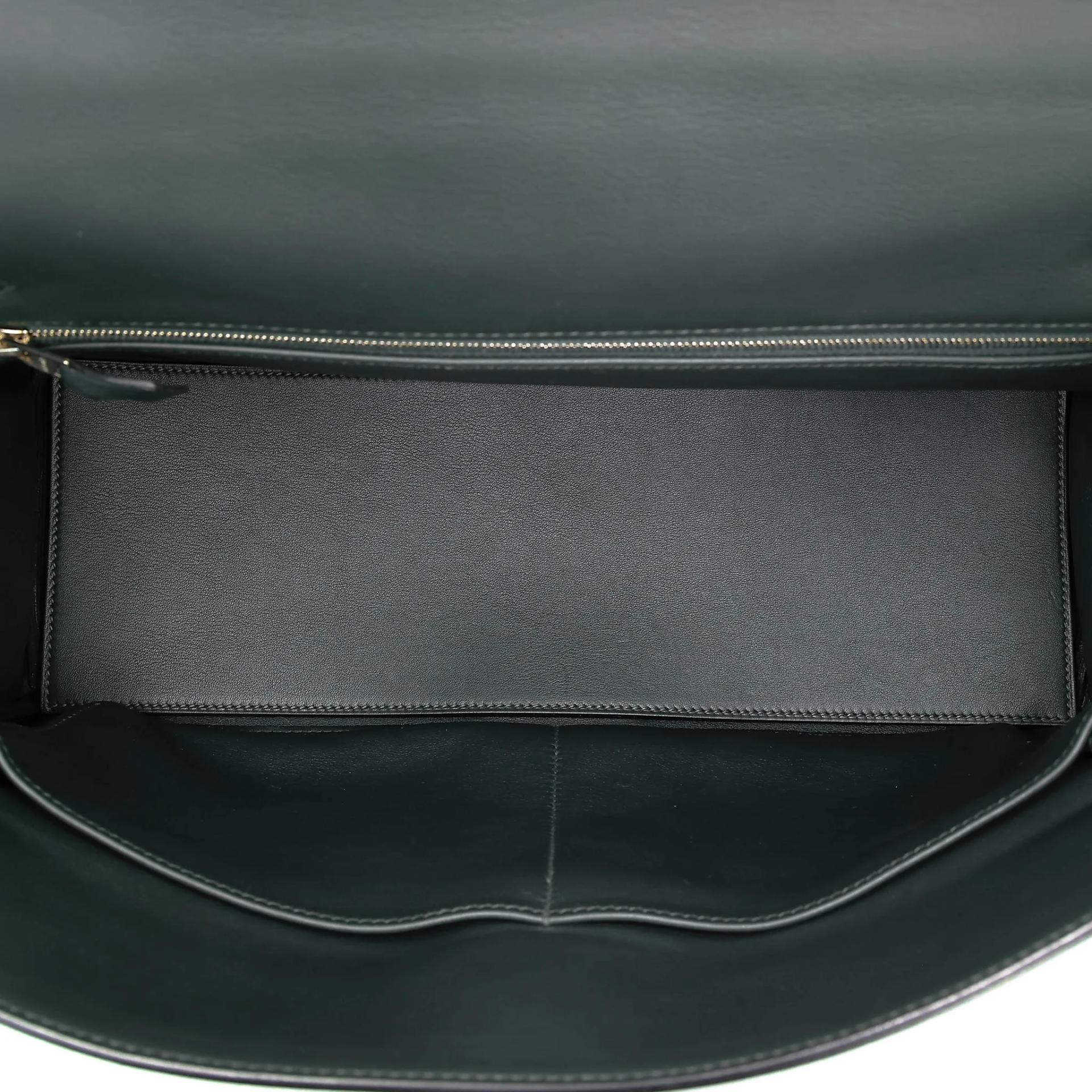 SA超美品 HERMÈS 愛馬仕 Kelly Lakis 35 2Q 英國綠 Vert Anglais Toile H 帆布 Swift牛皮 銀扣 X刻 2016年 - 32