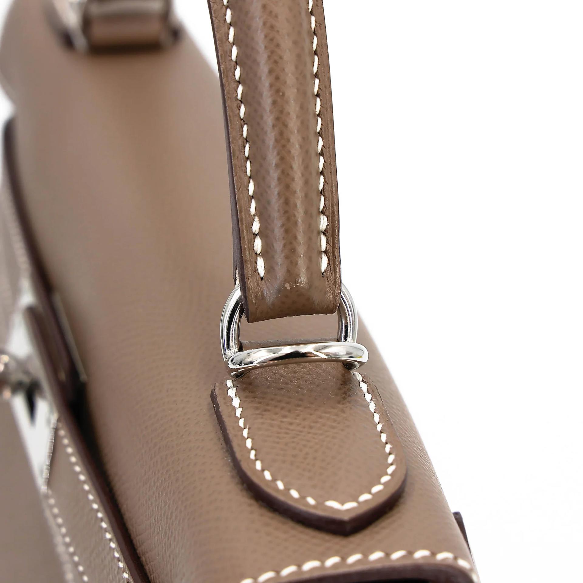 A美品 HERMÈS 愛馬仕 Kelly 28 外縫 18 大象灰 Etoupe Epsom牛皮 銀扣 Y刻 2020年 - 12