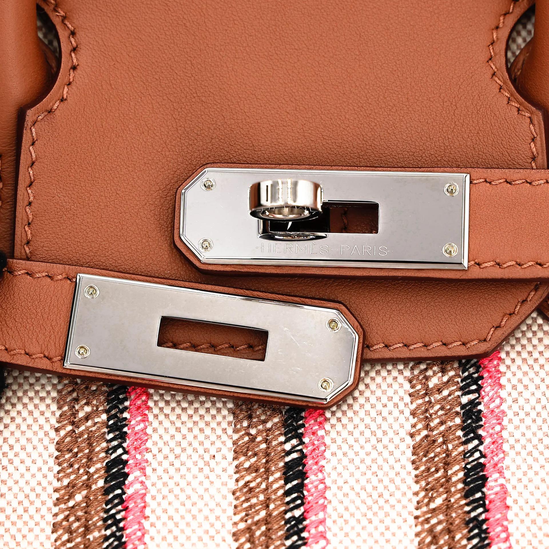 Excellent ( Rank SA ) HERMÈS Birkin Shoulder Light 29 Gold (37) Toile H canvas Swift Palladium hardware K (2025) - 8
