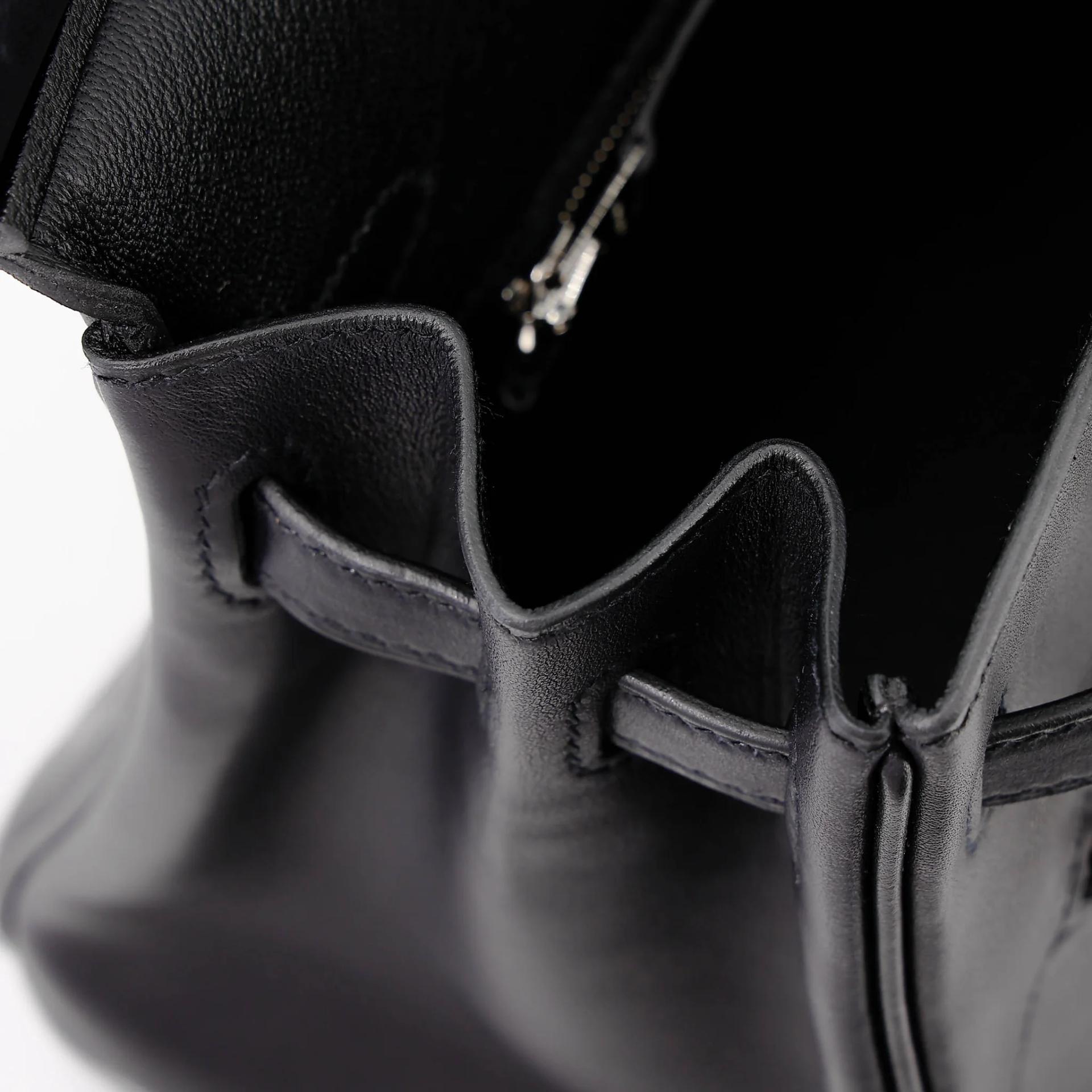 Excellent ( Rank SA ) HERMÈS Limited Edition Birkin 25 Rock Noir (89) Volupto calfskin Palladium hardware W (2024) - 24