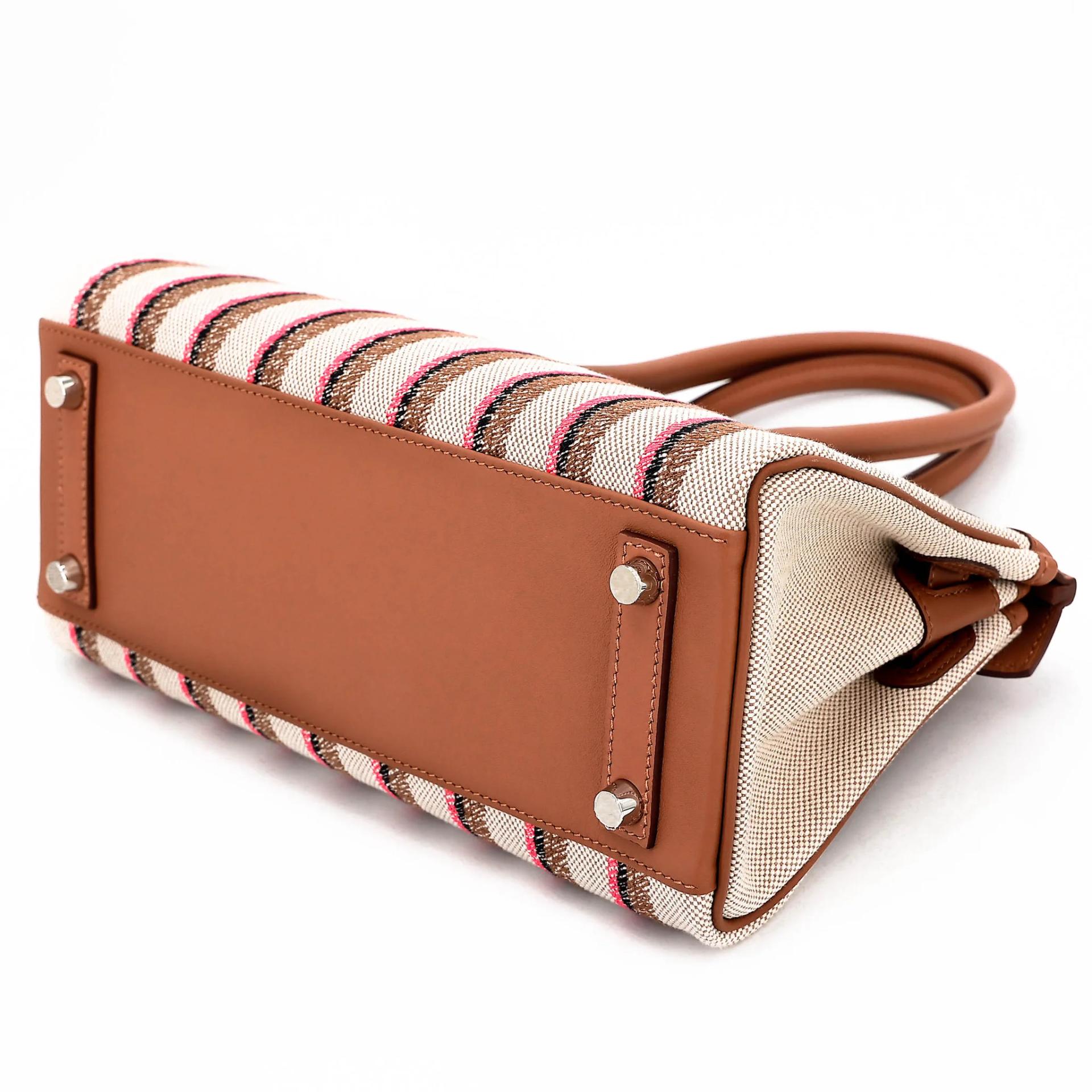 Excellent ( Rank SA ) HERMÈS Birkin Shoulder Light 29 Gold (37) Toile H canvas Swift Palladium hardware K (2025) - 6