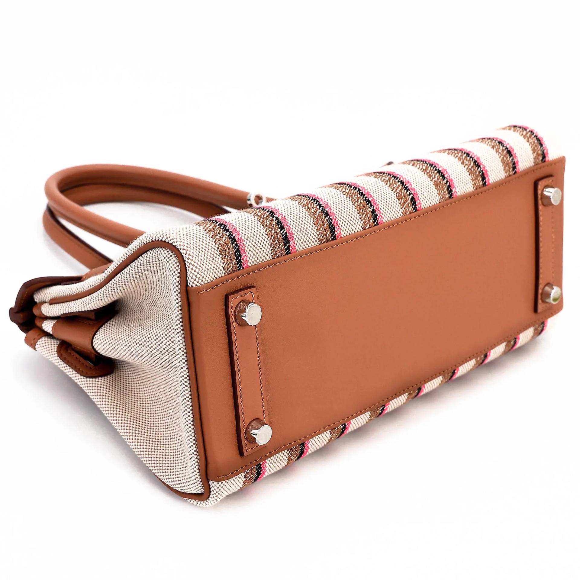 Excellent ( Rank SA ) HERMÈS Birkin Shoulder Light 29 Gold (37) Toile H canvas Swift Palladium hardware K (2025) - 5