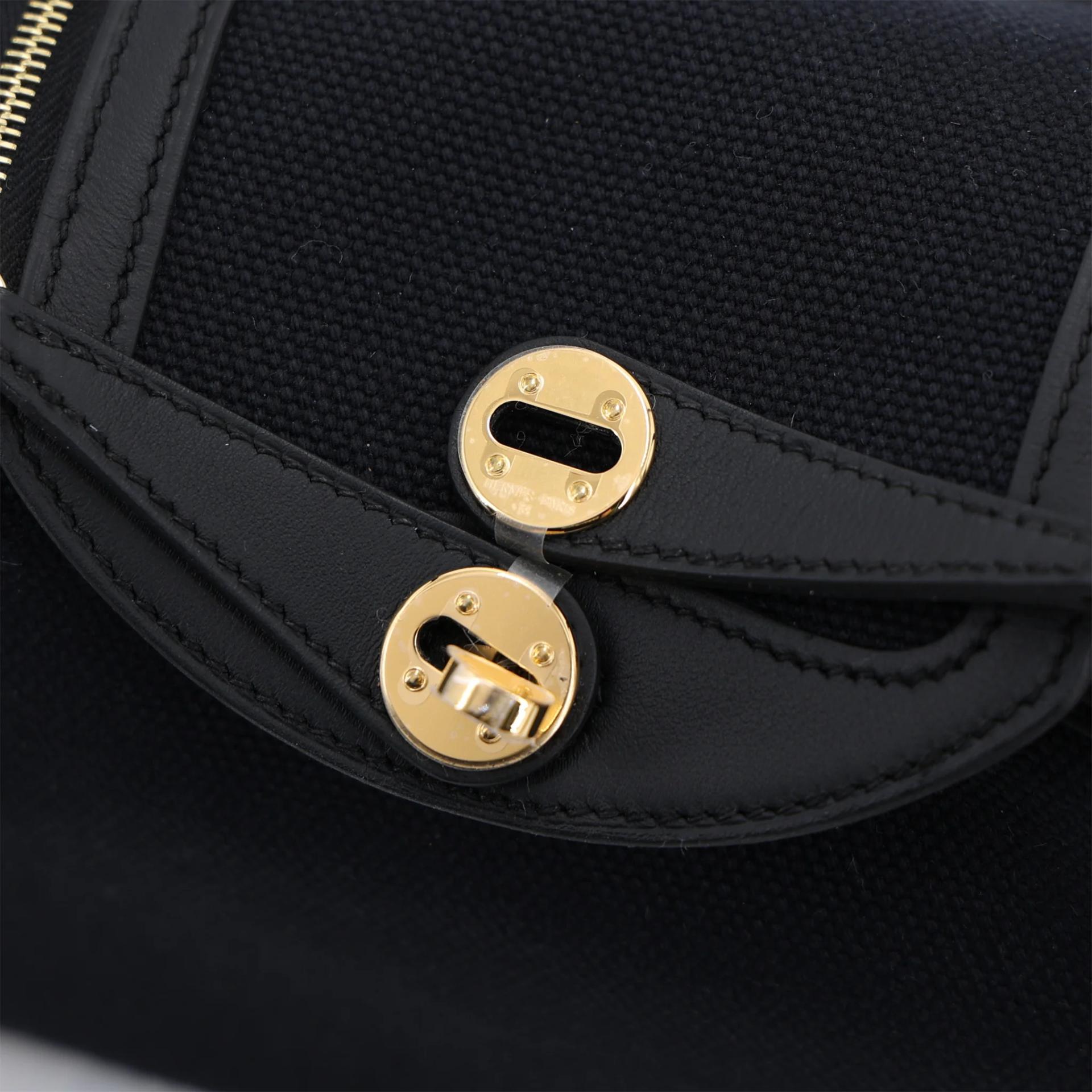 Brand New ( Rank N ) HERMÈS Mini Lindy II Noir (89) Toile H canvas Swift Gold hardware G (2026) - 8