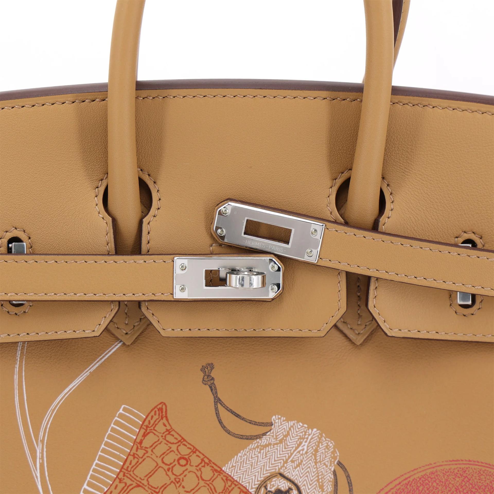 Unused ( Rank NS ) HERMÈS Limited Edition Birkin 25 In & Out Biscuit (4B) Swift Palladium hardware U (2022) - 8