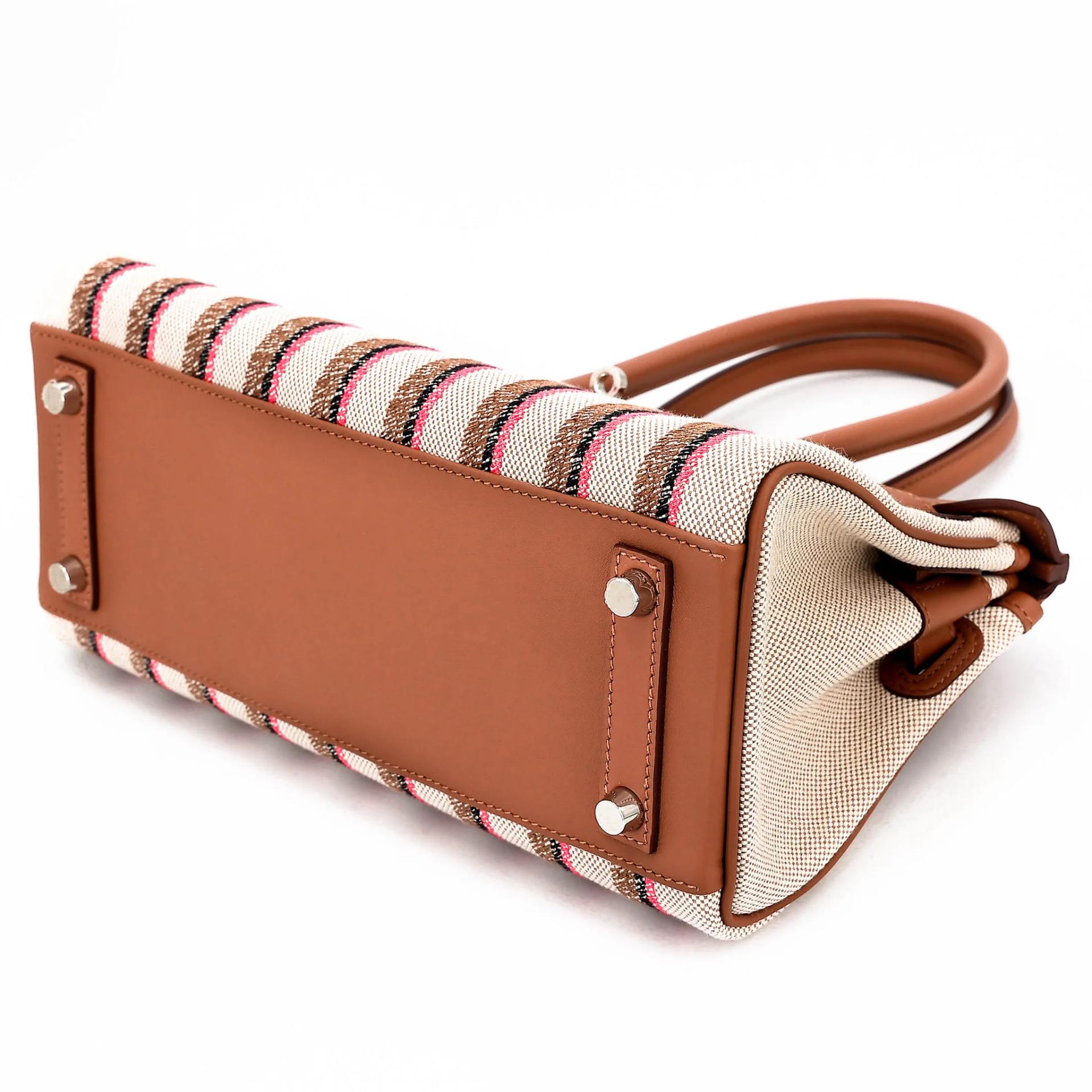 Excellent ( Rank SA ) HERMÈS Birkin Shoulder Light 29 Gold (37) Toile H canvas Swift Palladium hardware K (2025) - 4