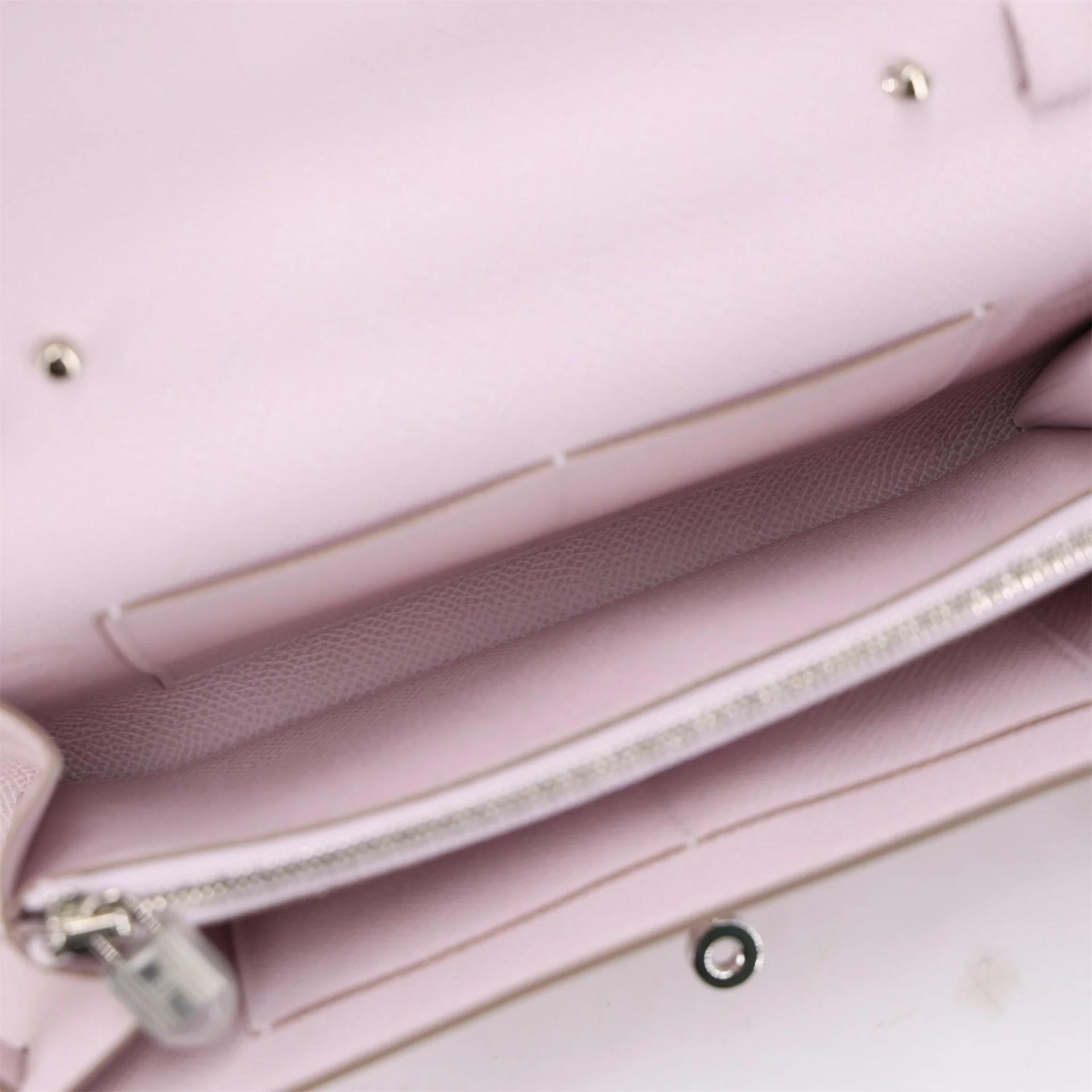Unused ( Rank NS ) HERMÈS Kelly To Go Wallet Mauve Pale (09) Epsom Palladium hardware U (2022) - 10