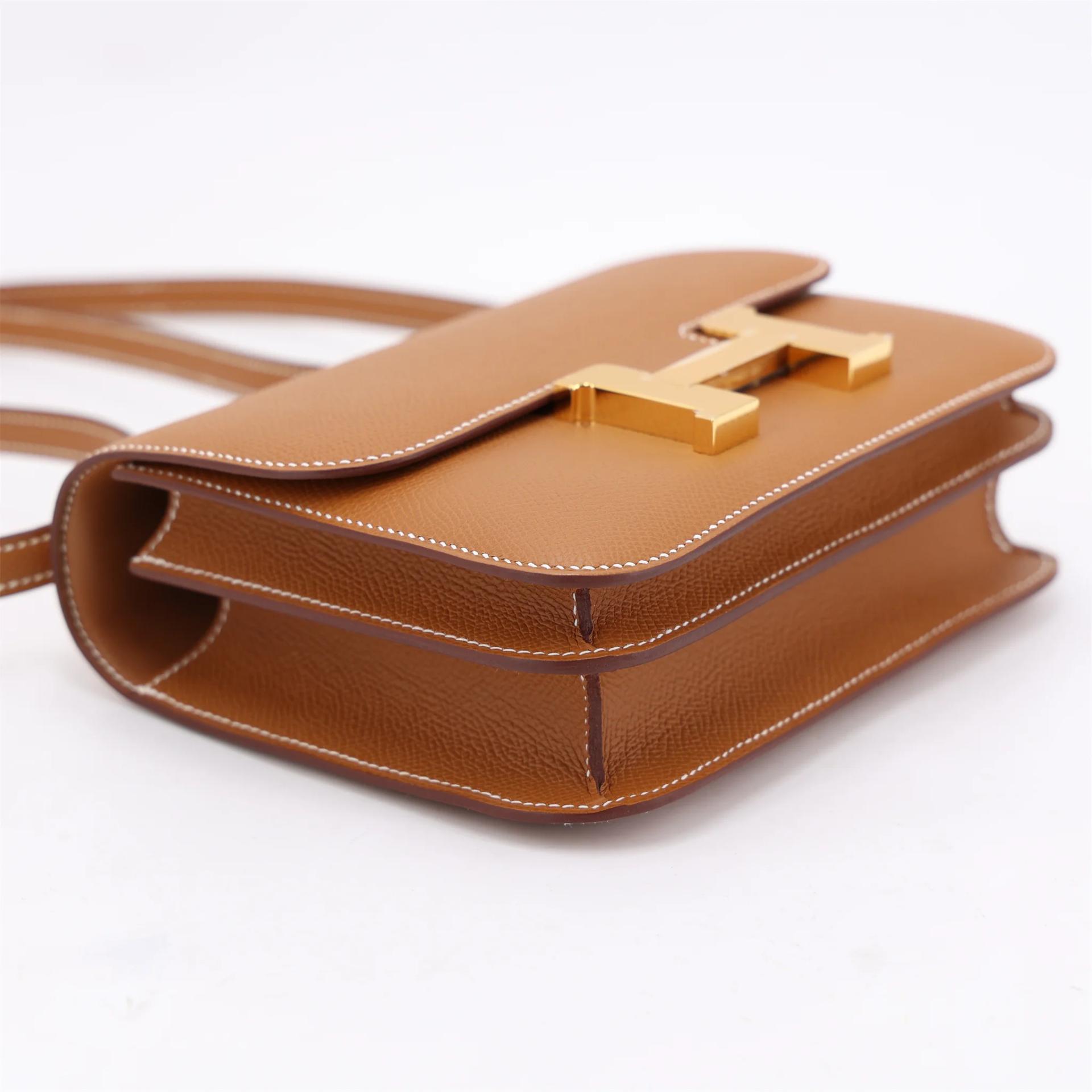 Brand New ( Rank N ) HERMÈS Constance Mini Gold (37) Epsom Gold hardware G (2026) - 4