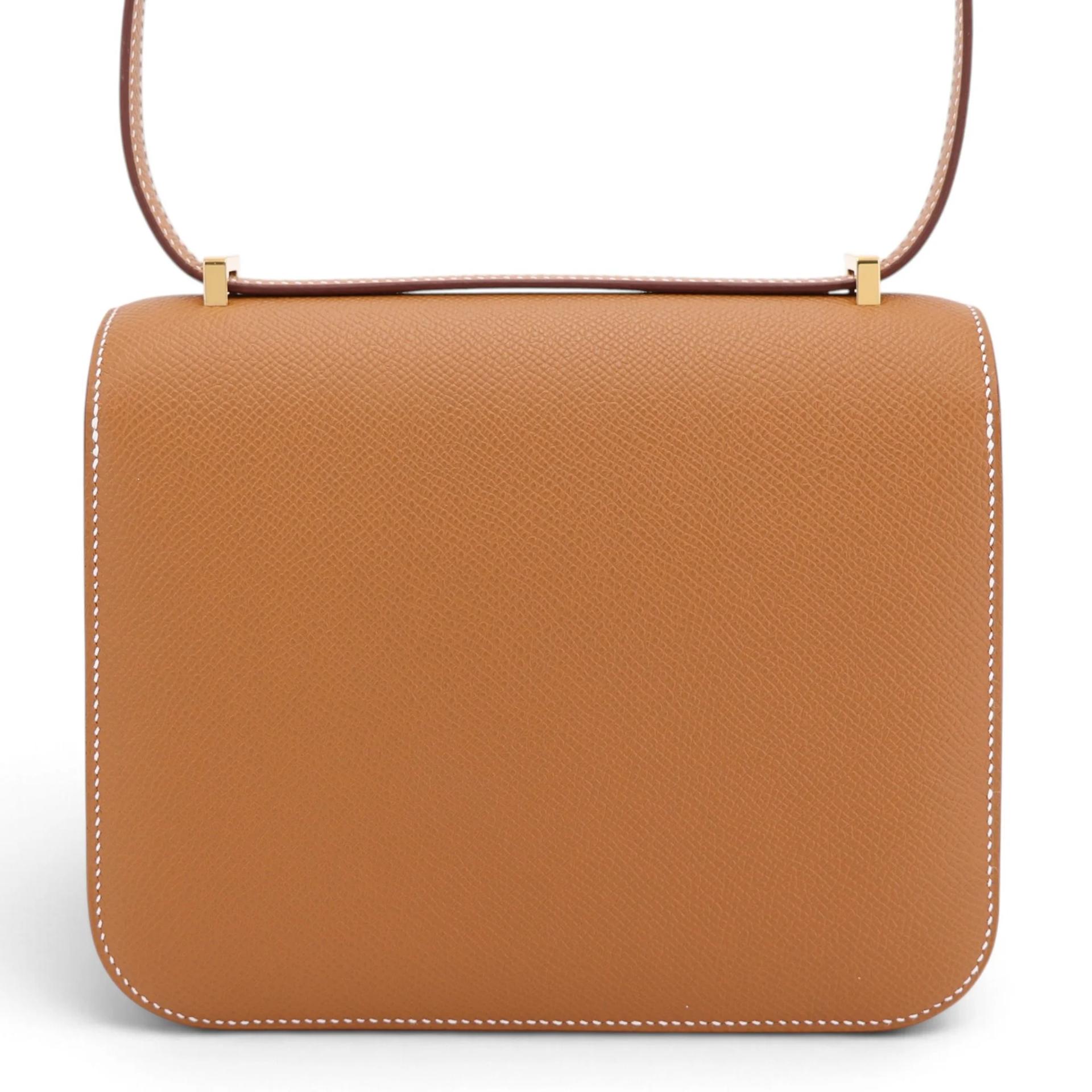 Brand New ( Rank N ) HERMÈS Constance Mini Gold (37) Epsom Gold hardware G (2026) - 2