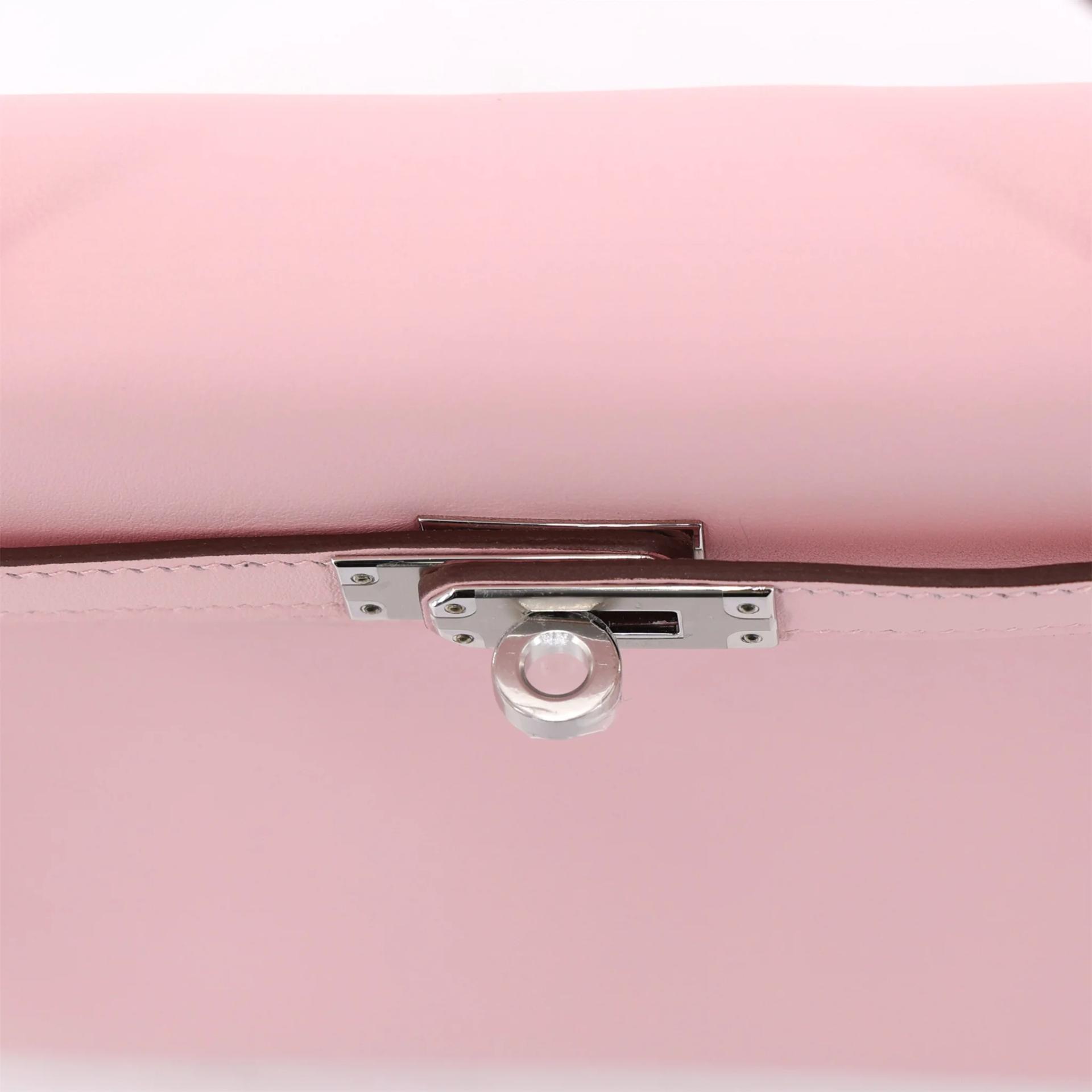 Unused ( Rank NS ) HERMÈS Kelly 25 Rose Sakura (3Q) Swift Palladium hardware W (2024) - 9