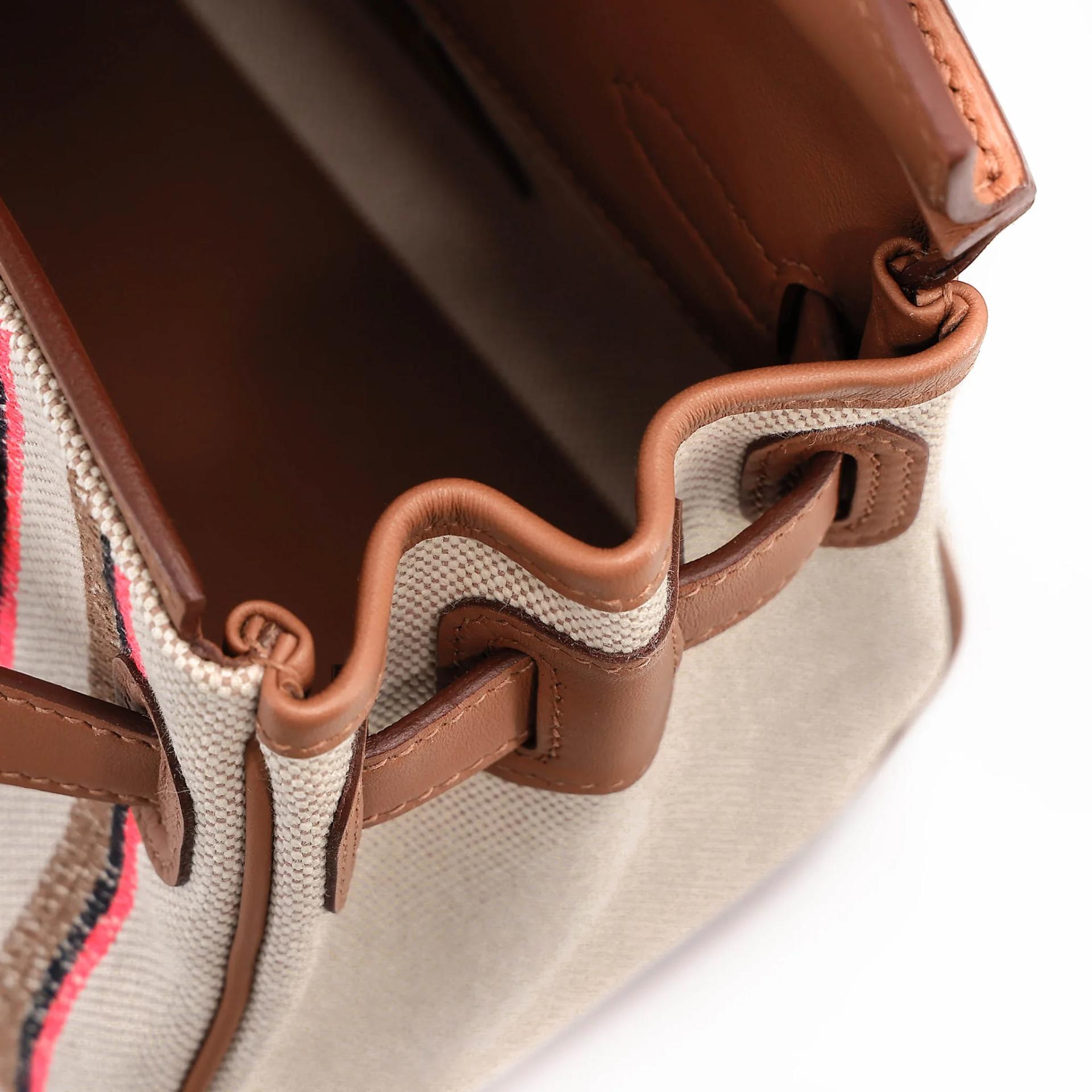 Excellent ( Rank SA ) HERMÈS Birkin Shoulder Light 29 Gold (37) Toile H canvas Swift Palladium hardware K (2025) - 12