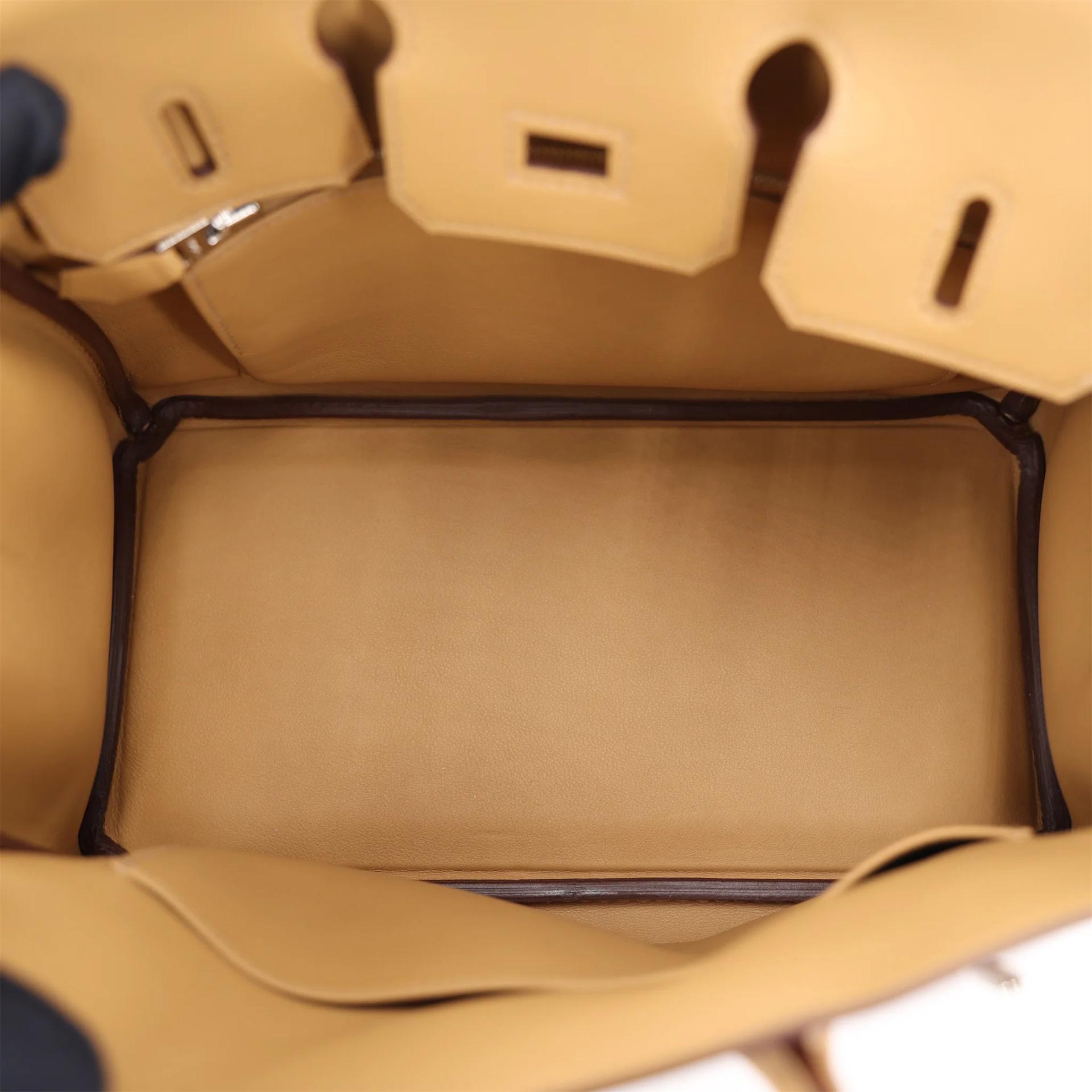 Unused ( Rank NS ) HERMÈS Limited Edition Birkin 25 In & Out Biscuit (4B) Swift Palladium hardware U (2022) - 11