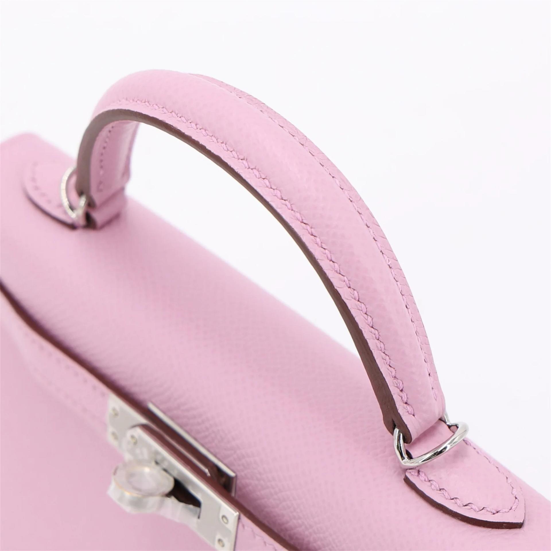 Unused ( Rank NS ) HERMÈS Mini Kelly II Mauve Sylvestre (X9) Epsom Palladium hardware B (2023) - 3