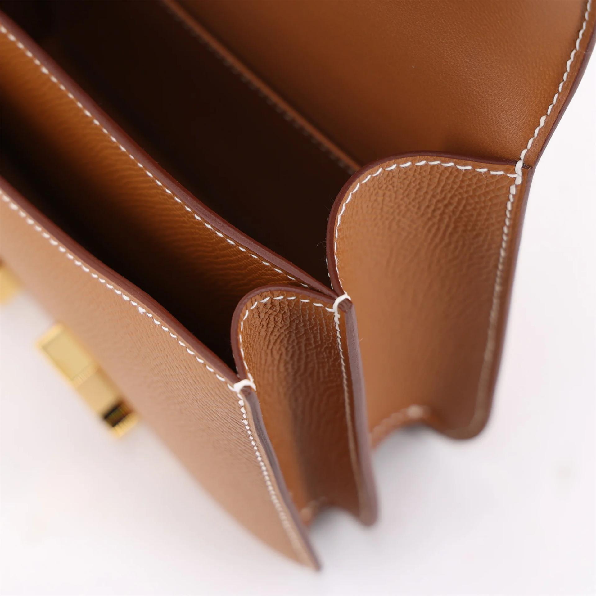Brand New ( Rank N ) HERMÈS Constance Mini Gold (37) Epsom Gold hardware G (2026) - 16