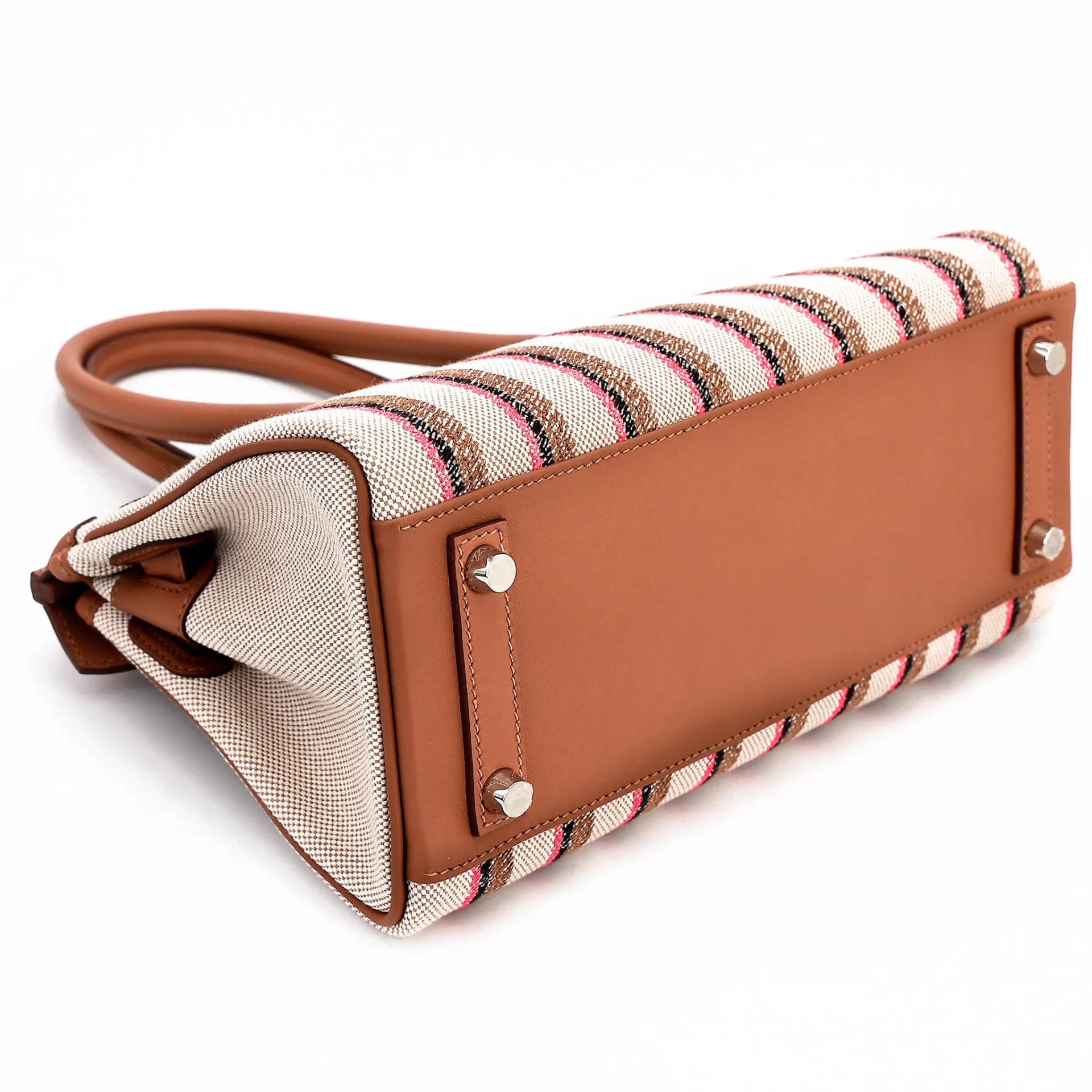 Excellent ( Rank SA ) HERMÈS Birkin Shoulder Light 29 Gold (37) Toile H canvas Swift Palladium hardware K (2025) - 7
