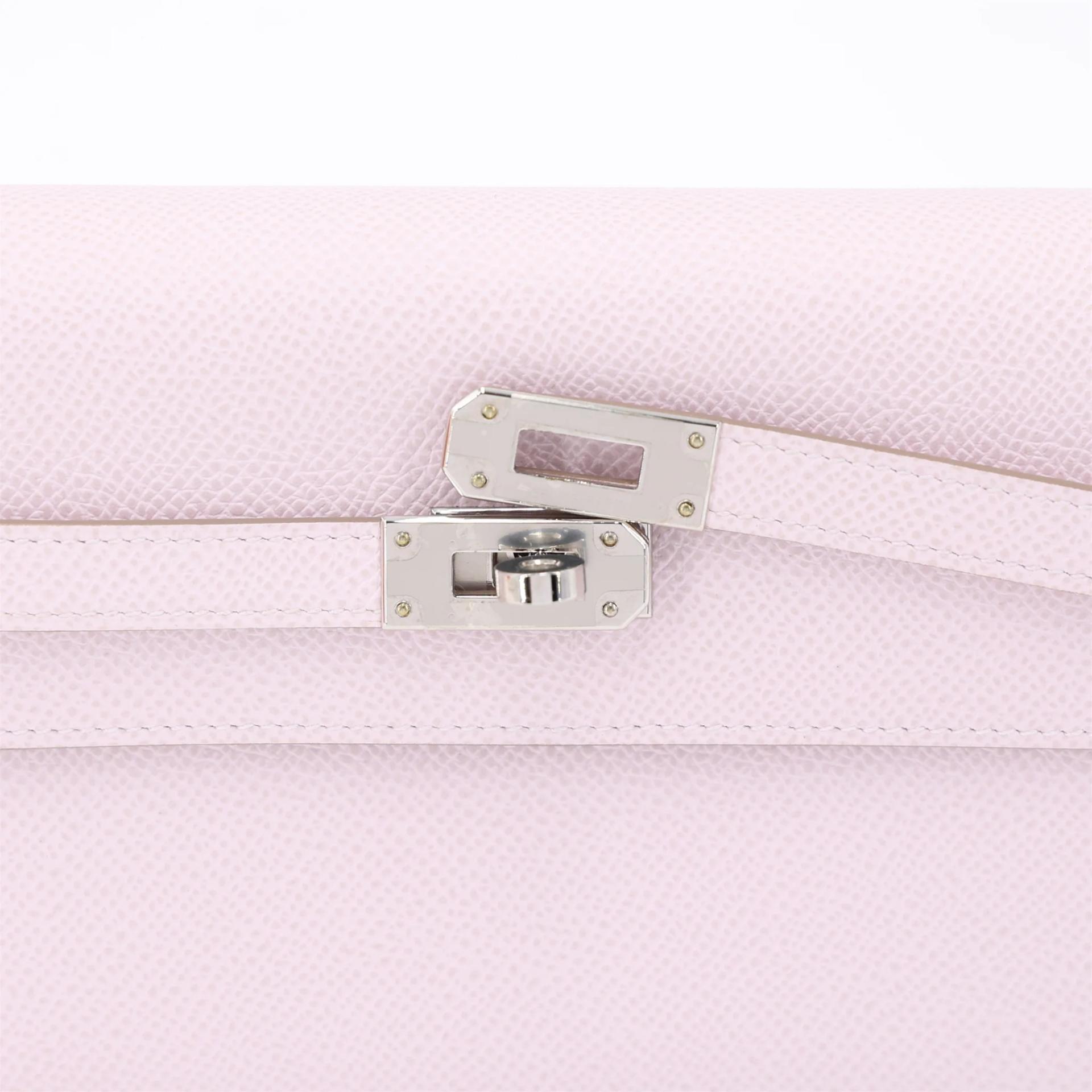 Unused ( Rank NS ) HERMÈS Kelly To Go Wallet Mauve Pale (09) Epsom Palladium hardware U (2022) - 7