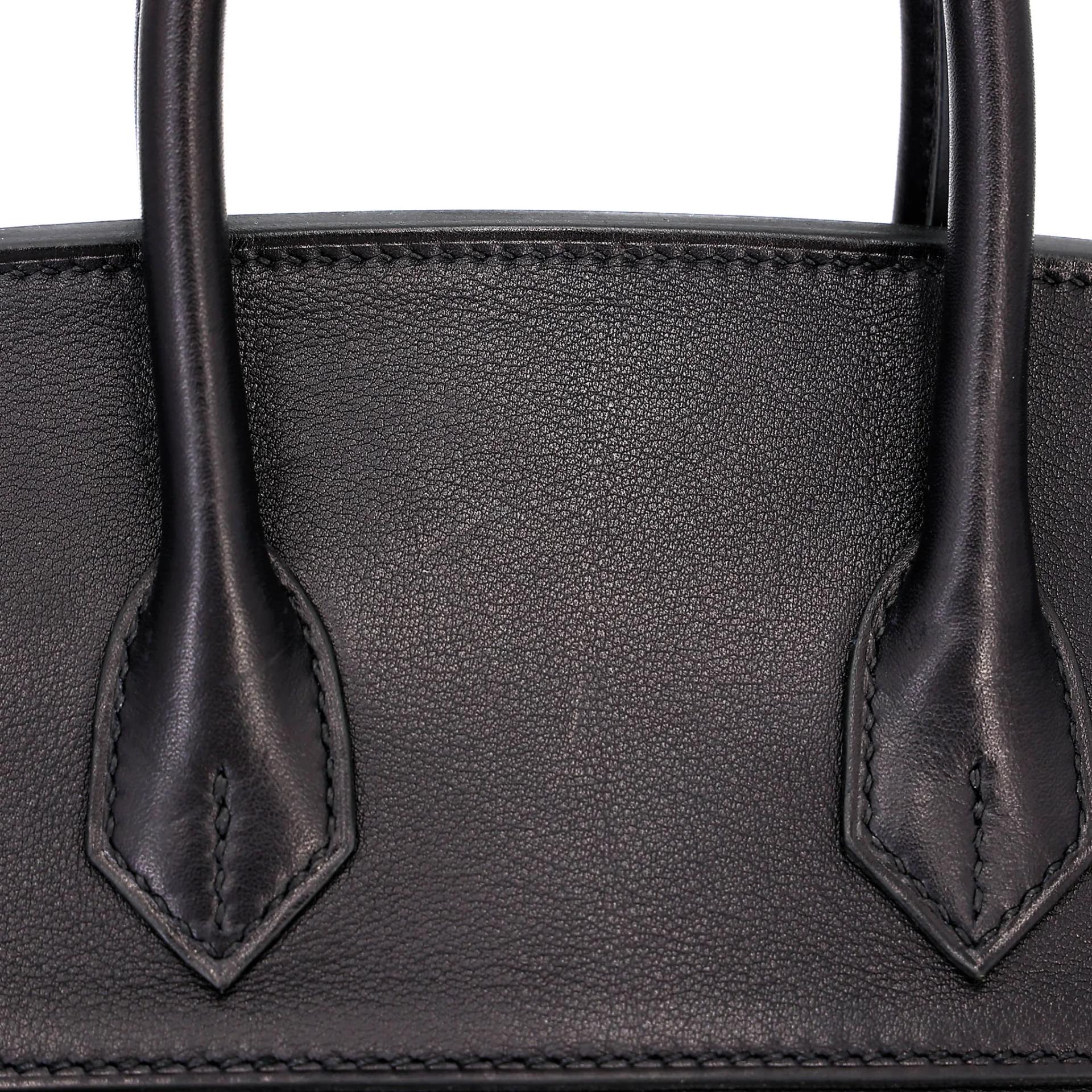 Excellent ( Rank SA ) HERMÈS Limited Edition Birkin 25 Rock Noir (89) Volupto calfskin Palladium hardware W (2024) - 8