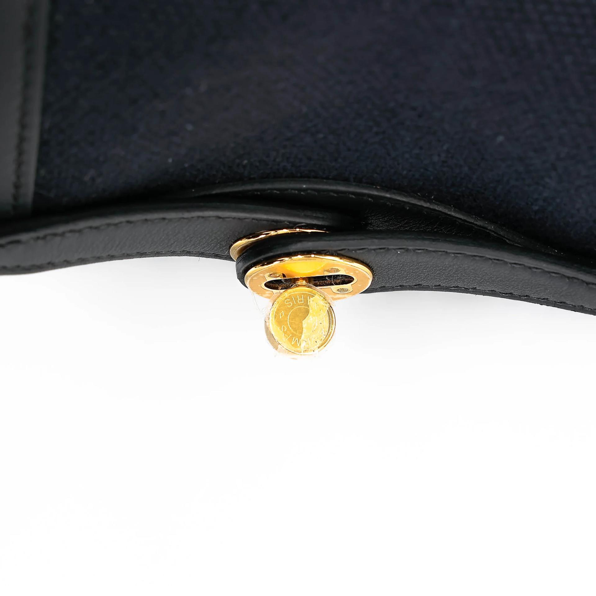 Brand New ( Rank N ) HERMÈS Mini Lindy II Noir (89) Swift Toile H canvas Gold hardware G (2026) - 7