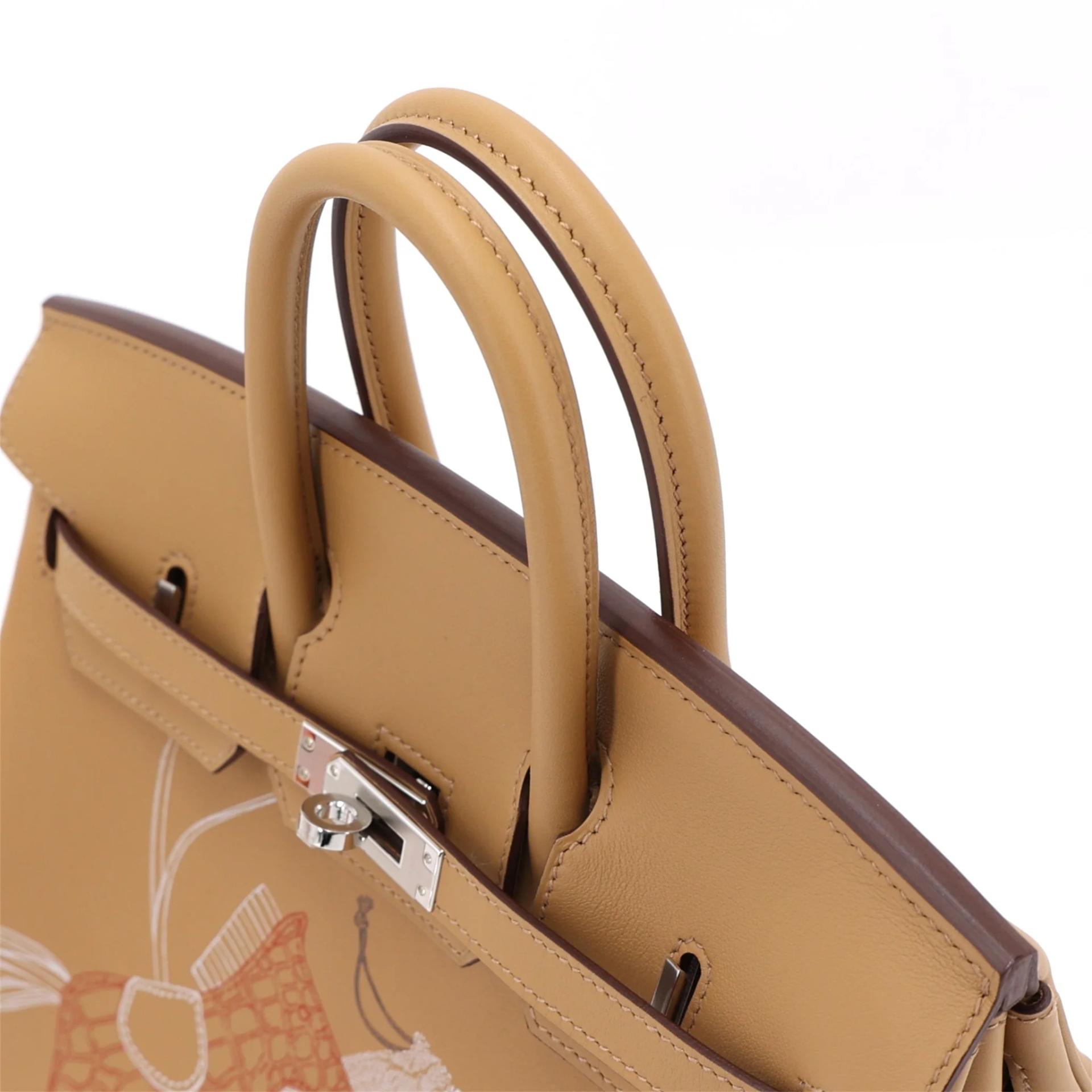 Unused ( Rank NS ) HERMÈS Limited Edition Birkin 25 In & Out Biscuit (4B) Swift Palladium hardware U (2022) - 3