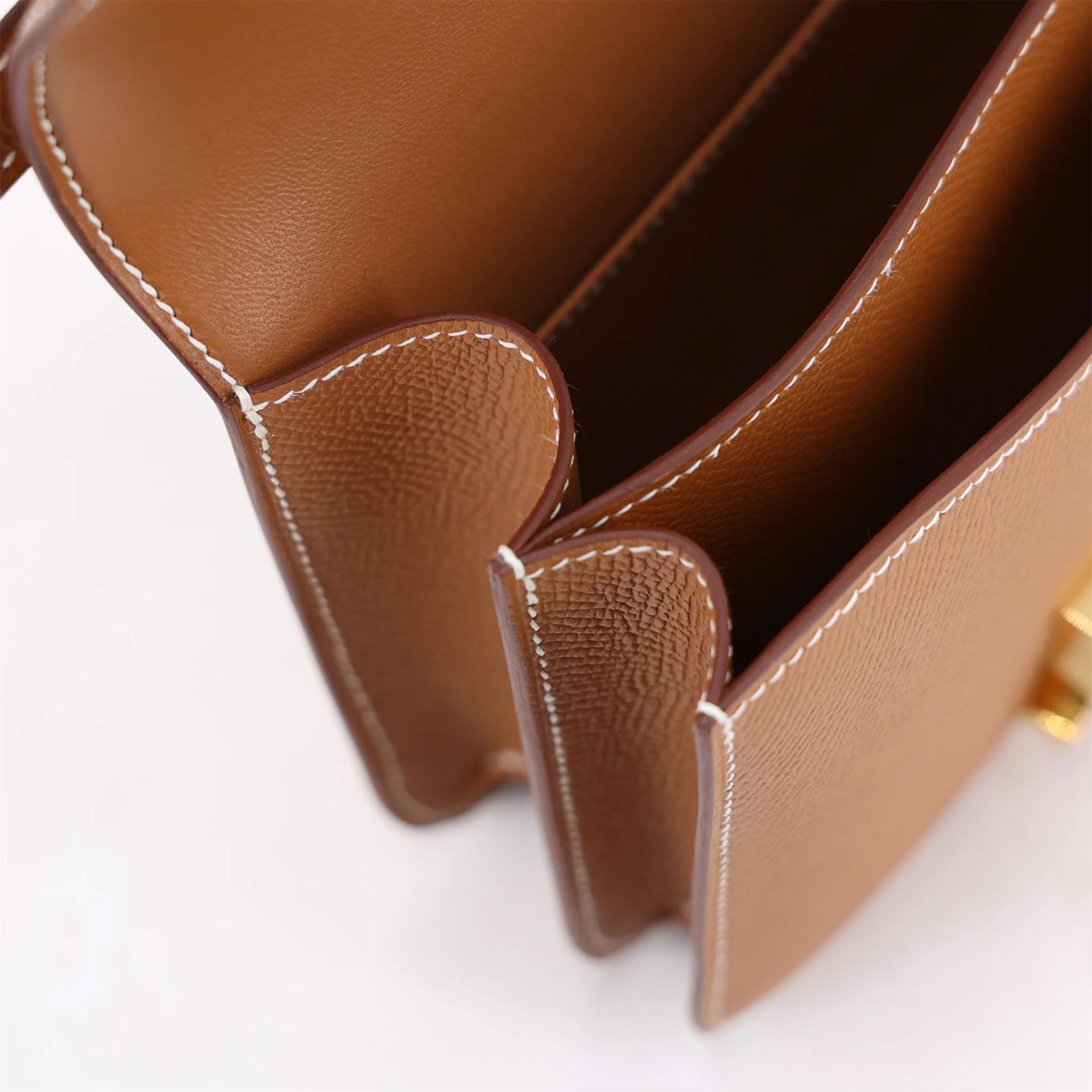 Brand New ( Rank N ) HERMÈS Constance Mini Gold (37) Epsom Gold hardware G (2026) - 15