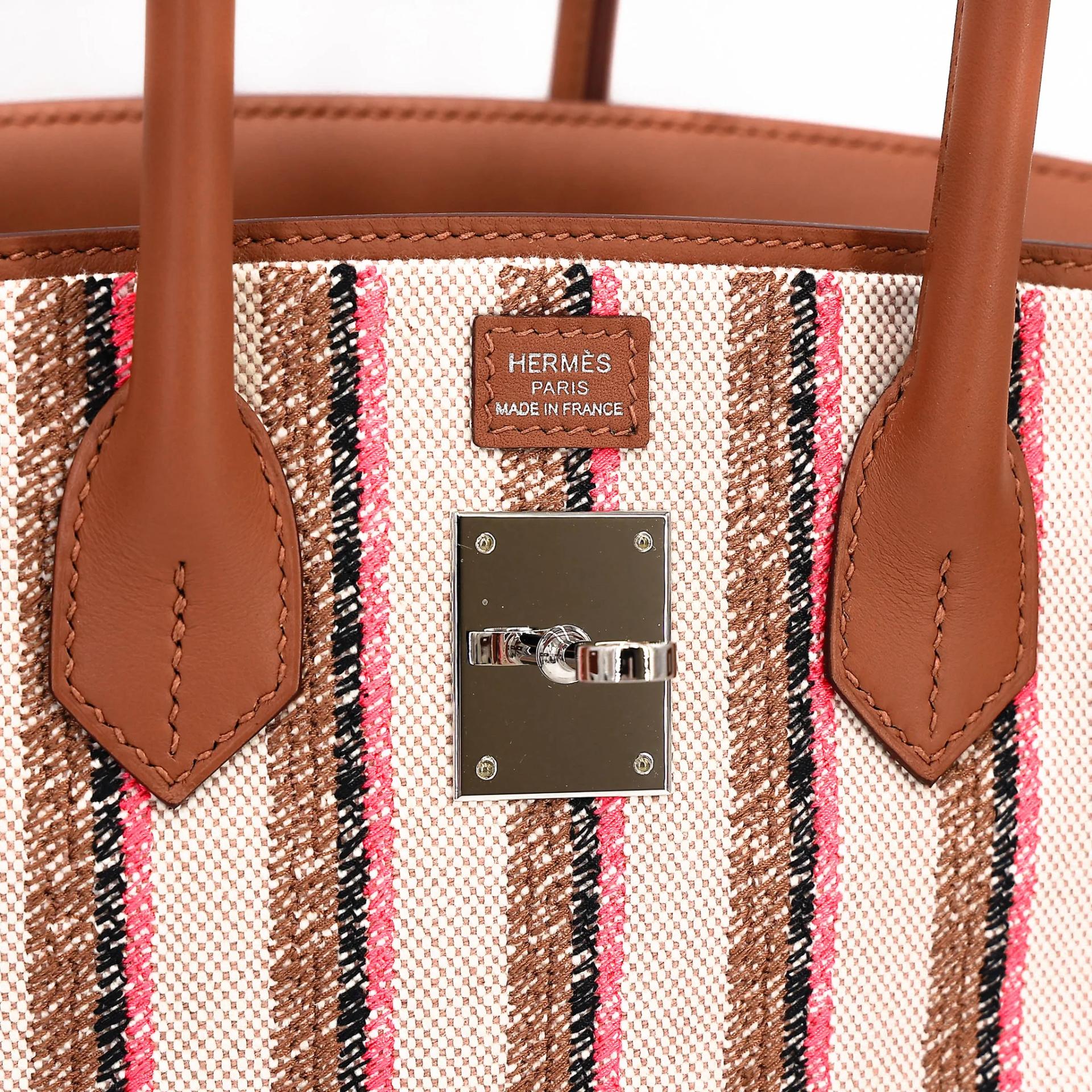 Excellent ( Rank SA ) HERMÈS Birkin Shoulder Light 29 Gold (37) Toile H canvas Swift Palladium hardware K (2025) - 9