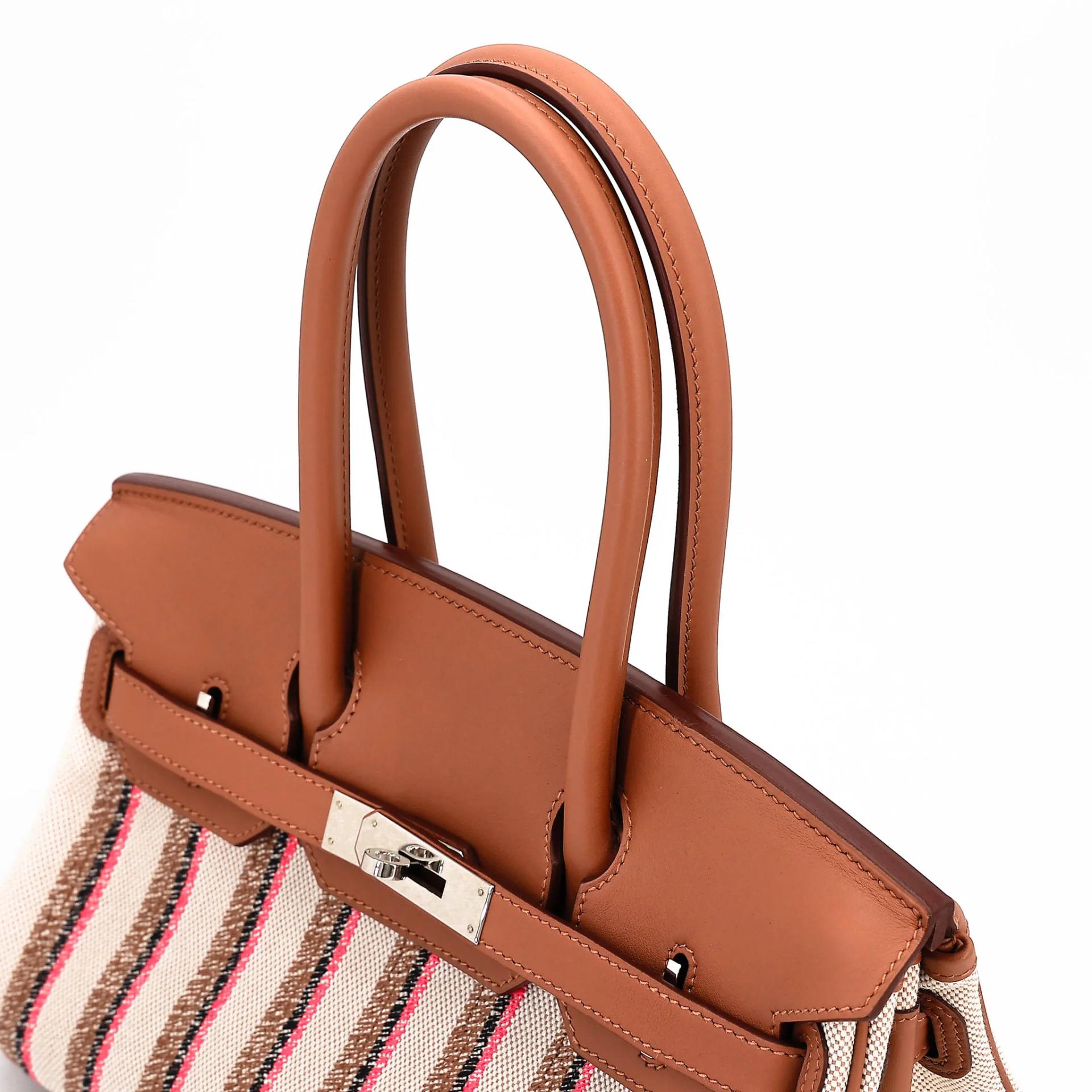Excellent ( Rank SA ) HERMÈS Birkin Shoulder Light 29 Gold (37) Toile H canvas Swift Palladium hardware K (2025) - 3