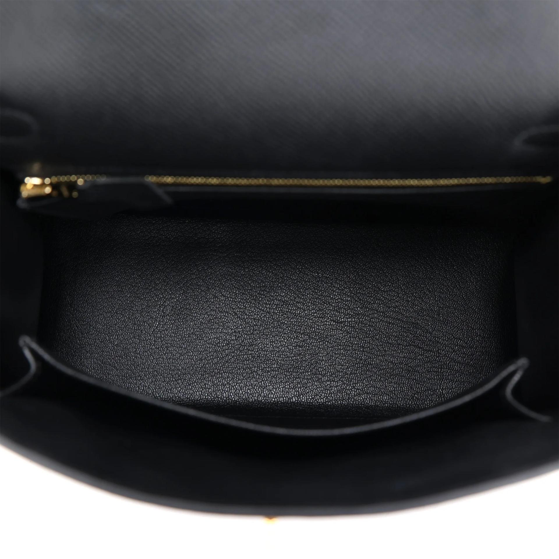 Brand New ( Rank N ) HERMÈS Kelly 25 Sellier Noir (89) Epsom Gold hardware G (2026) - 11