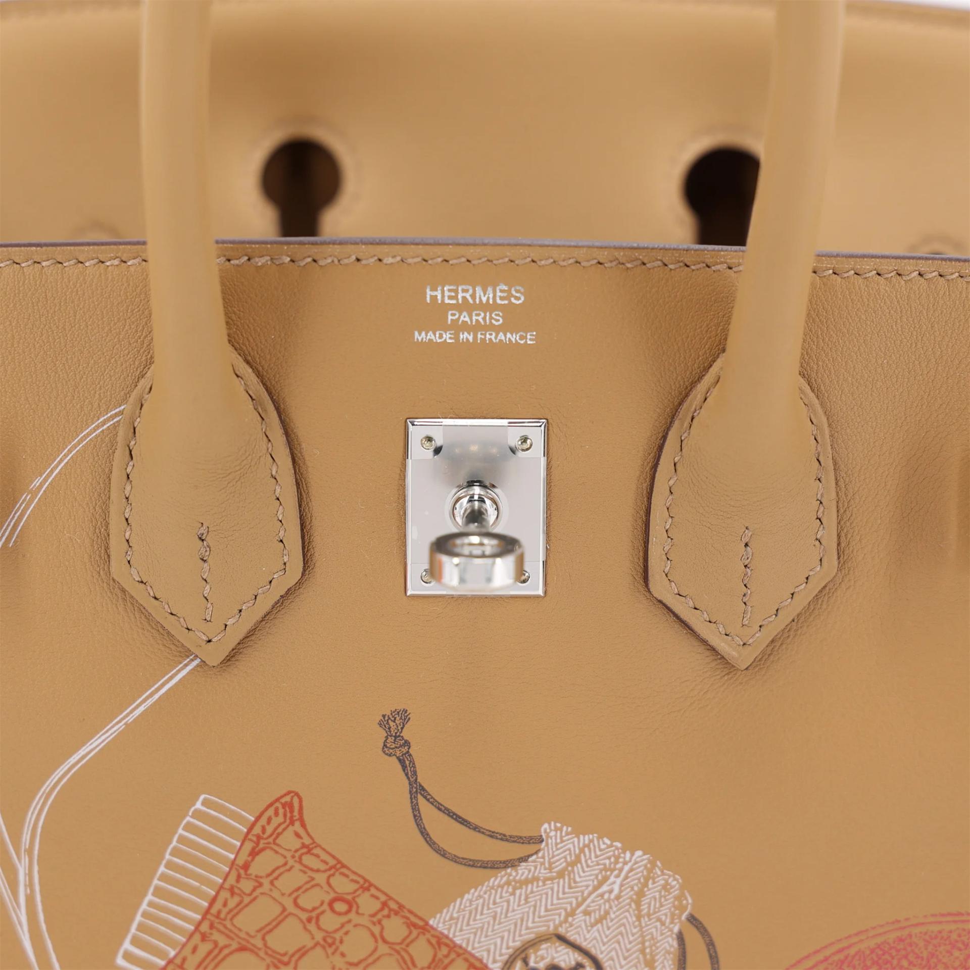 Unused ( Rank NS ) HERMÈS Limited Edition Birkin 25 In & Out Biscuit (4B) Swift Palladium hardware U (2022) - 10