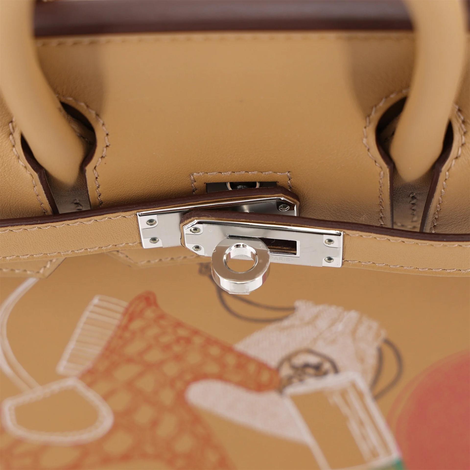 Unused ( Rank NS ) HERMÈS Limited Edition Birkin 25 In & Out Biscuit (4B) Swift Palladium hardware U (2022) - 9