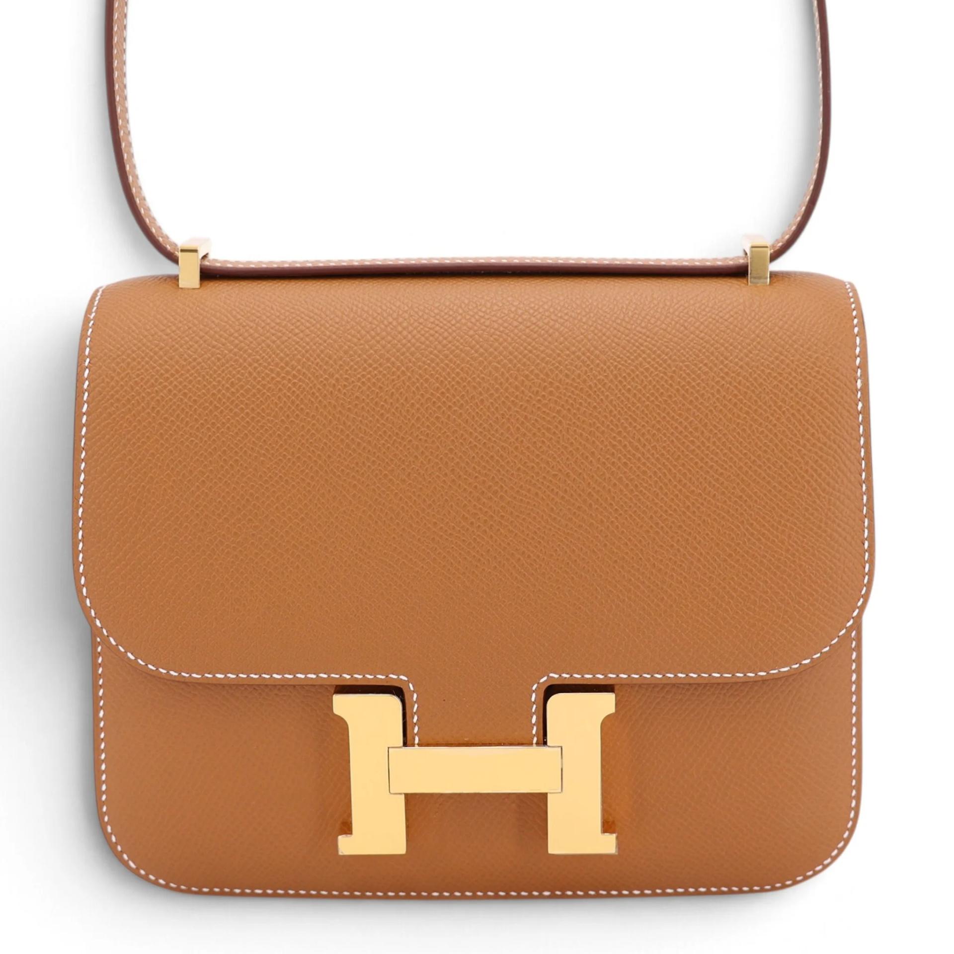 Brand New ( Rank N ) HERMÈS Constance Mini Gold (37) Epsom Gold hardware G (2026) - 1