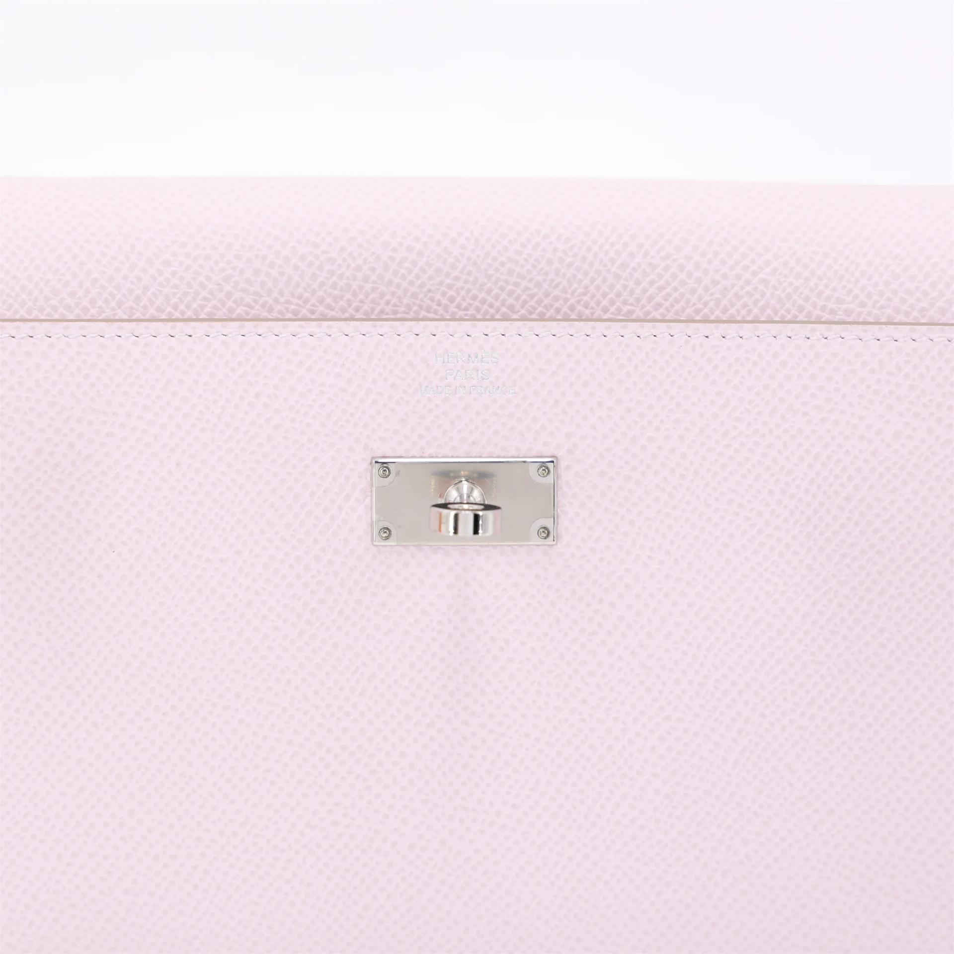 Unused ( Rank NS ) HERMÈS Kelly To Go Wallet Mauve Pale (09) Epsom Palladium hardware U (2022) - 9
