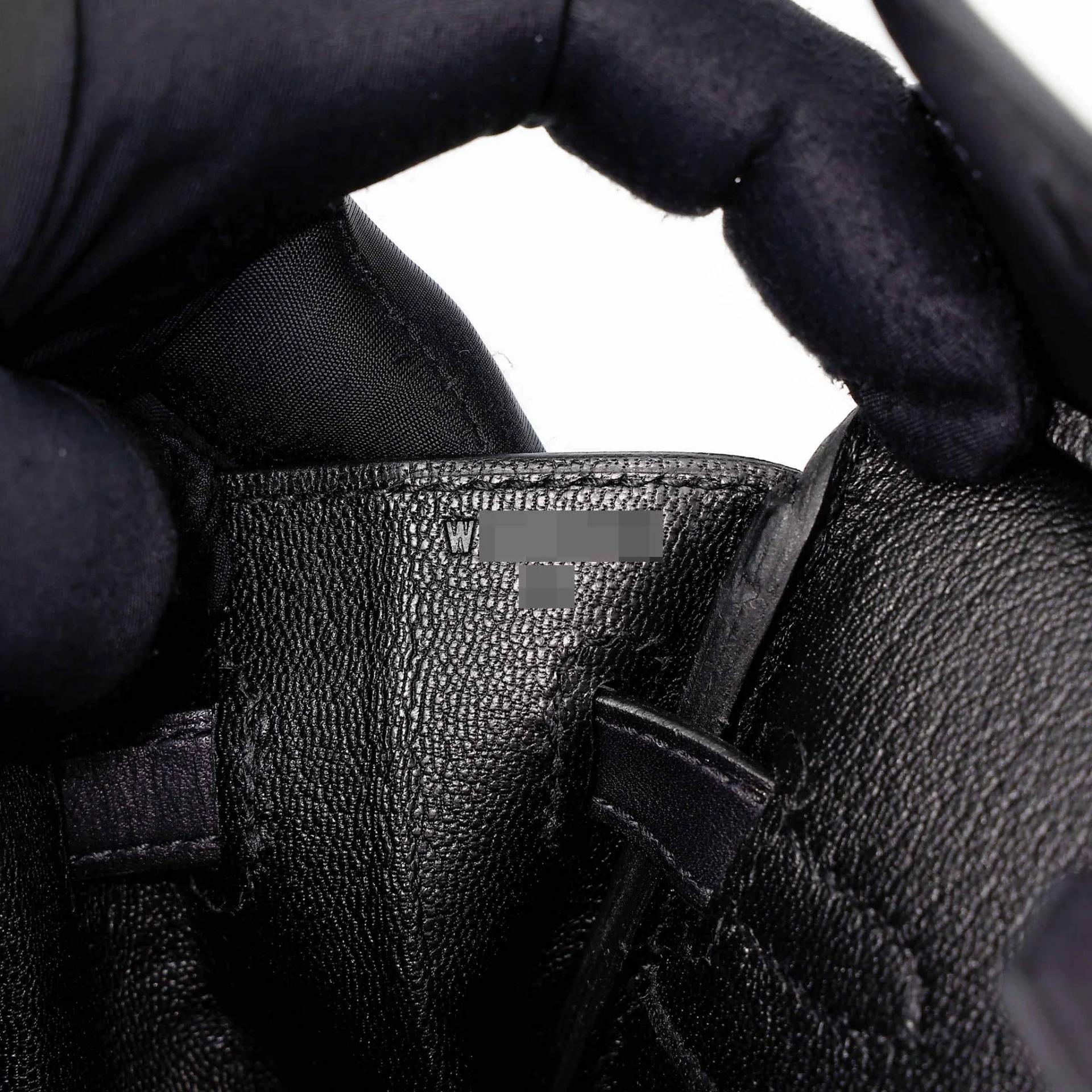 Excellent ( Rank SA ) HERMÈS Limited Edition Birkin 25 Rock Noir (89) Volupto calfskin Palladium hardware W (2024) - 22