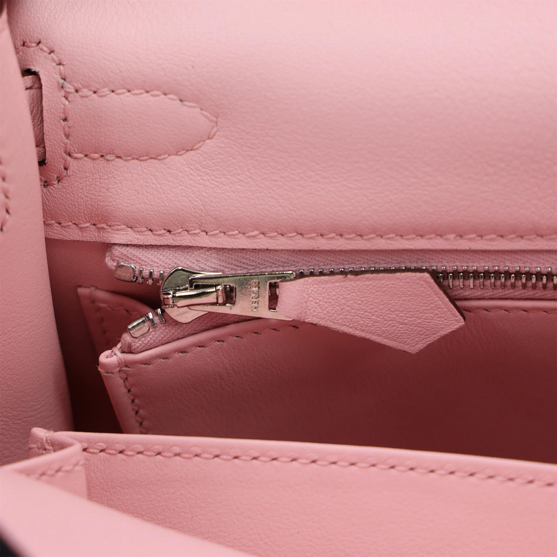 Unused ( Rank NS ) HERMÈS Kelly 25 Rose Sakura (3Q) Swift Palladium hardware W (2024) - 14