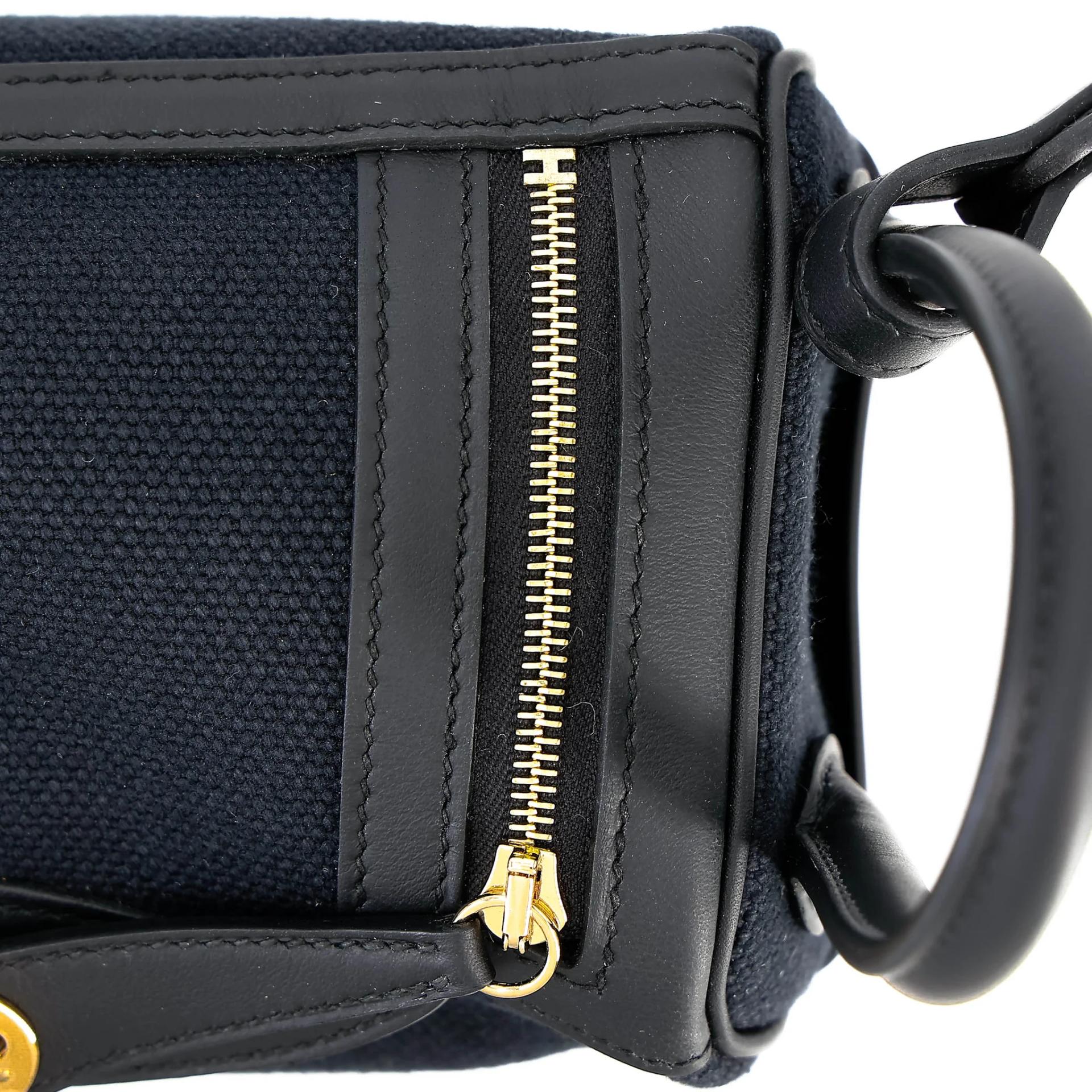 Brand New ( Rank N ) HERMÈS Mini Lindy II Noir (89) Swift Toile H canvas Gold hardware G (2026) - 4