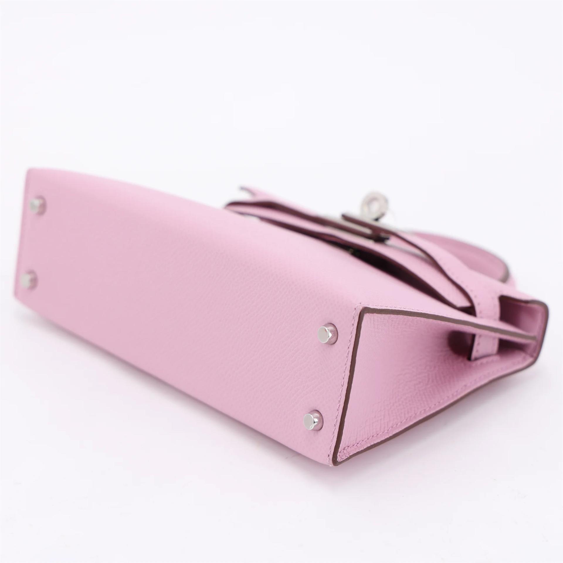 Unused ( Rank NS ) HERMÈS Mini Kelly II Mauve Sylvestre (X9) Epsom Palladium hardware B (2023) - 5